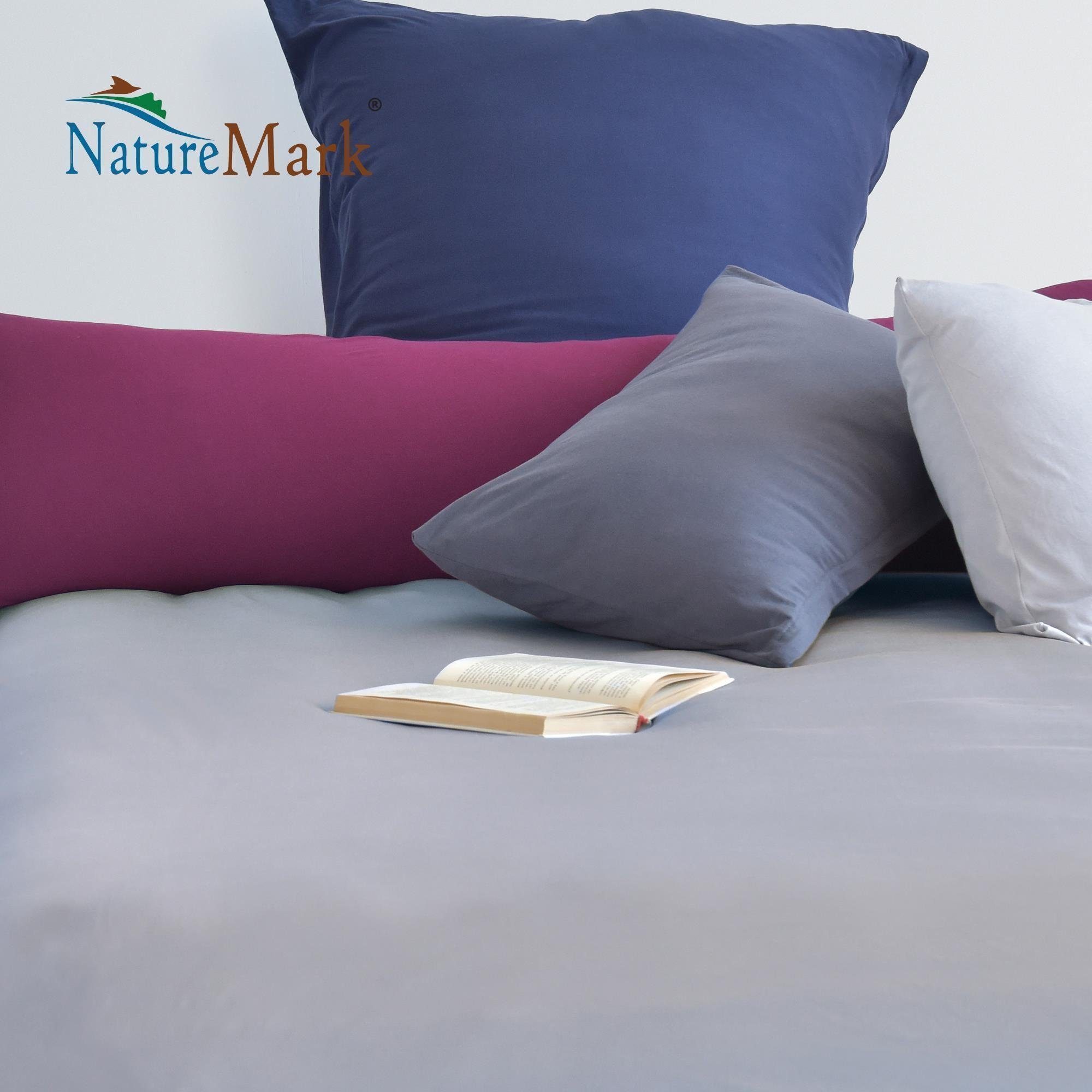 NatureMark Spannbettlaken Boxspringbett Mikrofaser Spannbetttuch 200x220cm, Polyester, Gummizug: rundum, grau – Bild 4 von 5