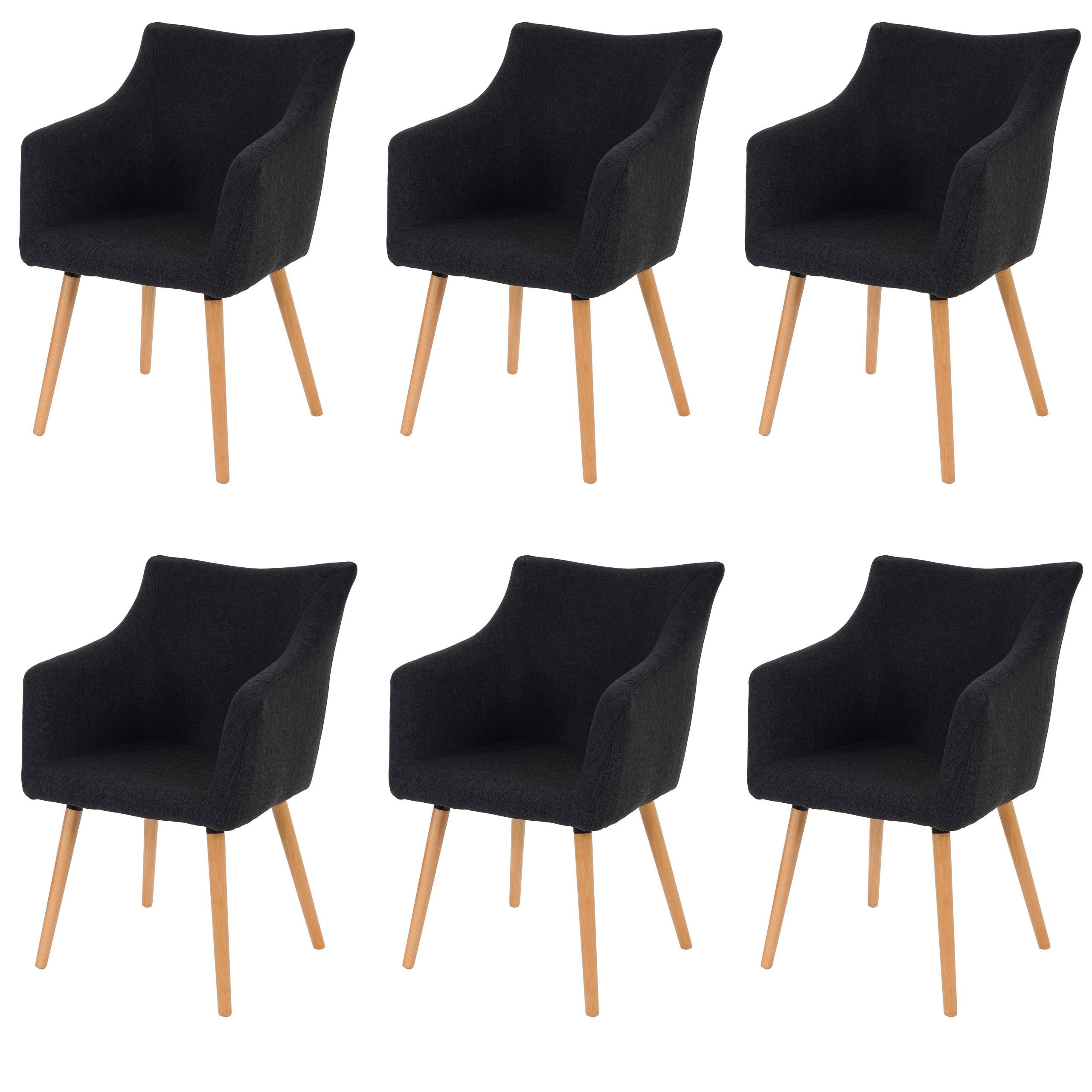 MCW Esszimmerstuhl Vaasa T382-6 (Set, 6 St), 6er-Set, Kunststoffuntersatz unter den Füßen, Vielseitig einsetzbar dunkelgrau | dunkelgrau | Stühle