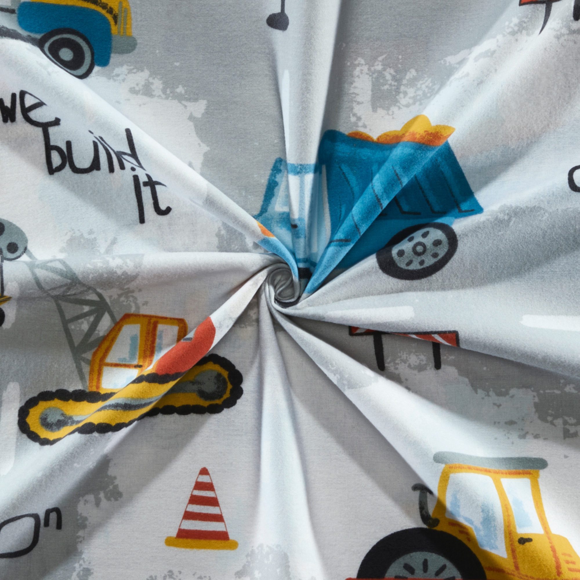 REDBEST Kinderbettwäsche Kinder-Bettwäsche, Baumwolle, Flanell Motiv: Baustelle/Schriftzug: Under Construction – Bild 5 von 5
