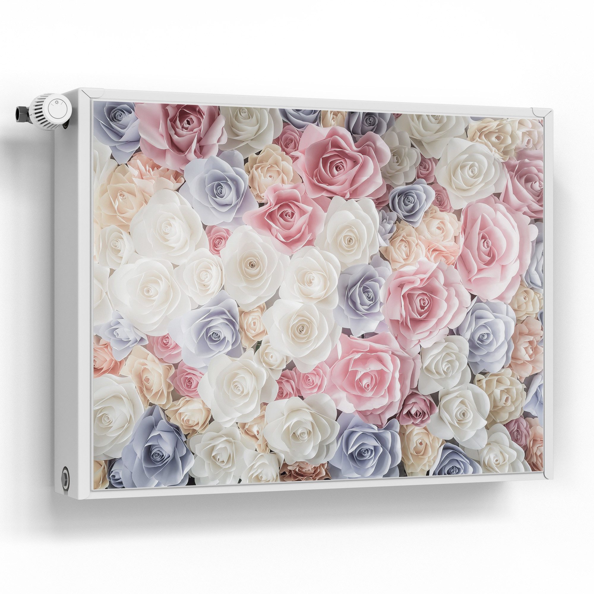DEQORI Magnetfolie 'Sanfte Pastell Rosen', beschreibbar Heizung Magnetmatte magnetisch Magnetfolie