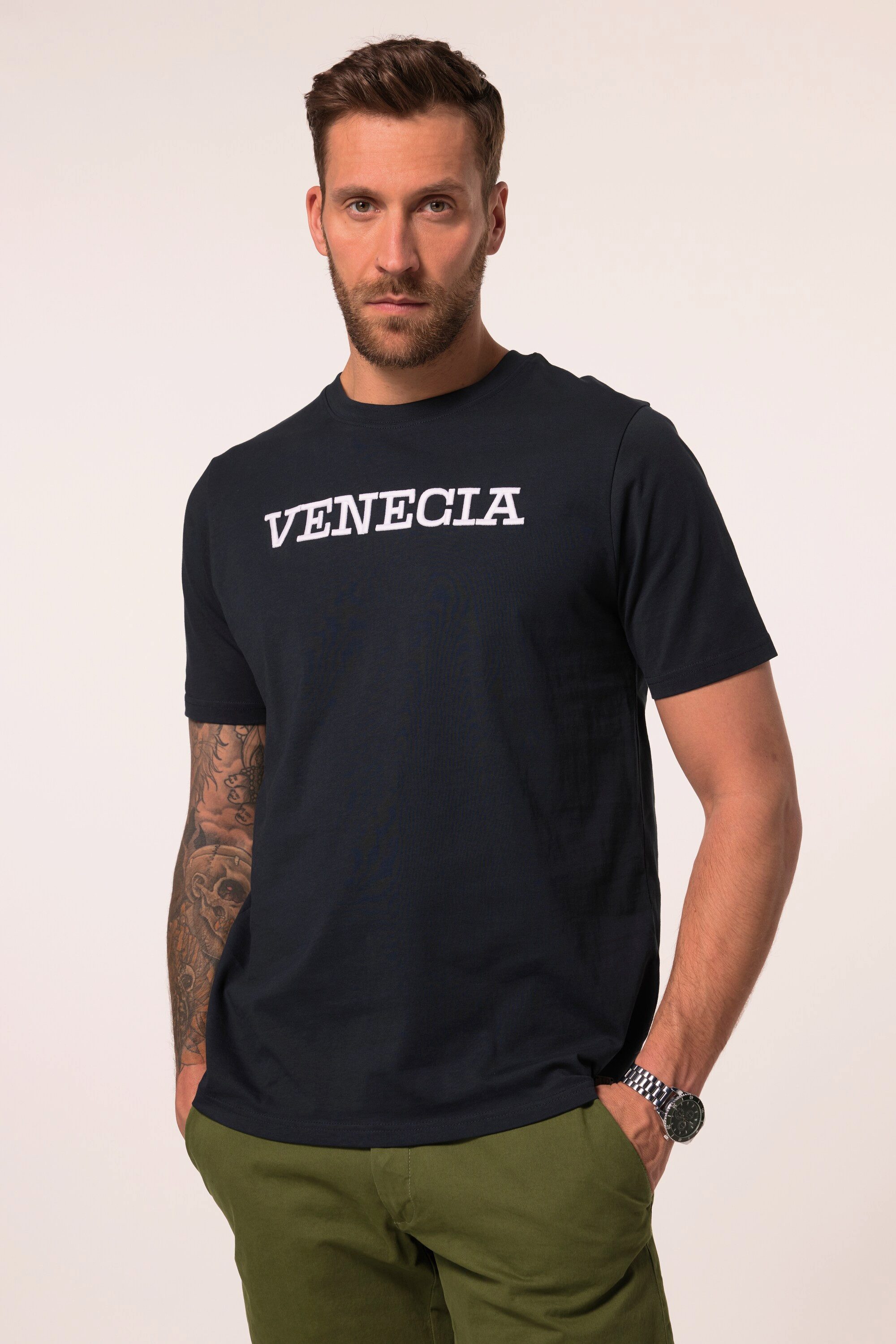 T-Shirt T-Shirt Halbarm Brust-Stickerei