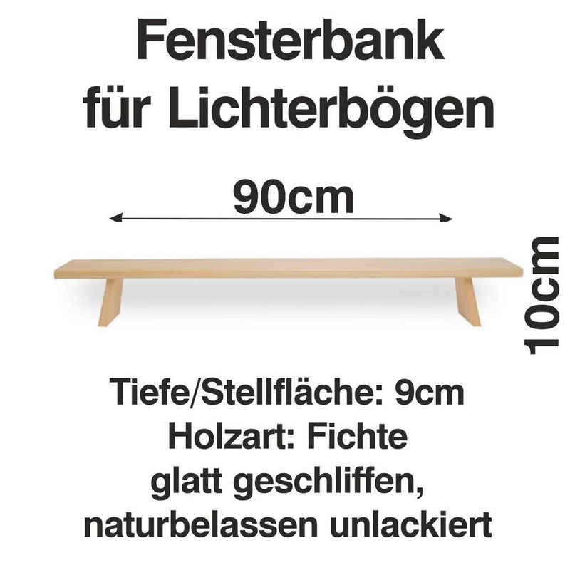 Schenk Holzkunst Schwibbogen-Fensterbank Schwibbogen Bank 90 cm Erhöhung Lichterbogen Fenst