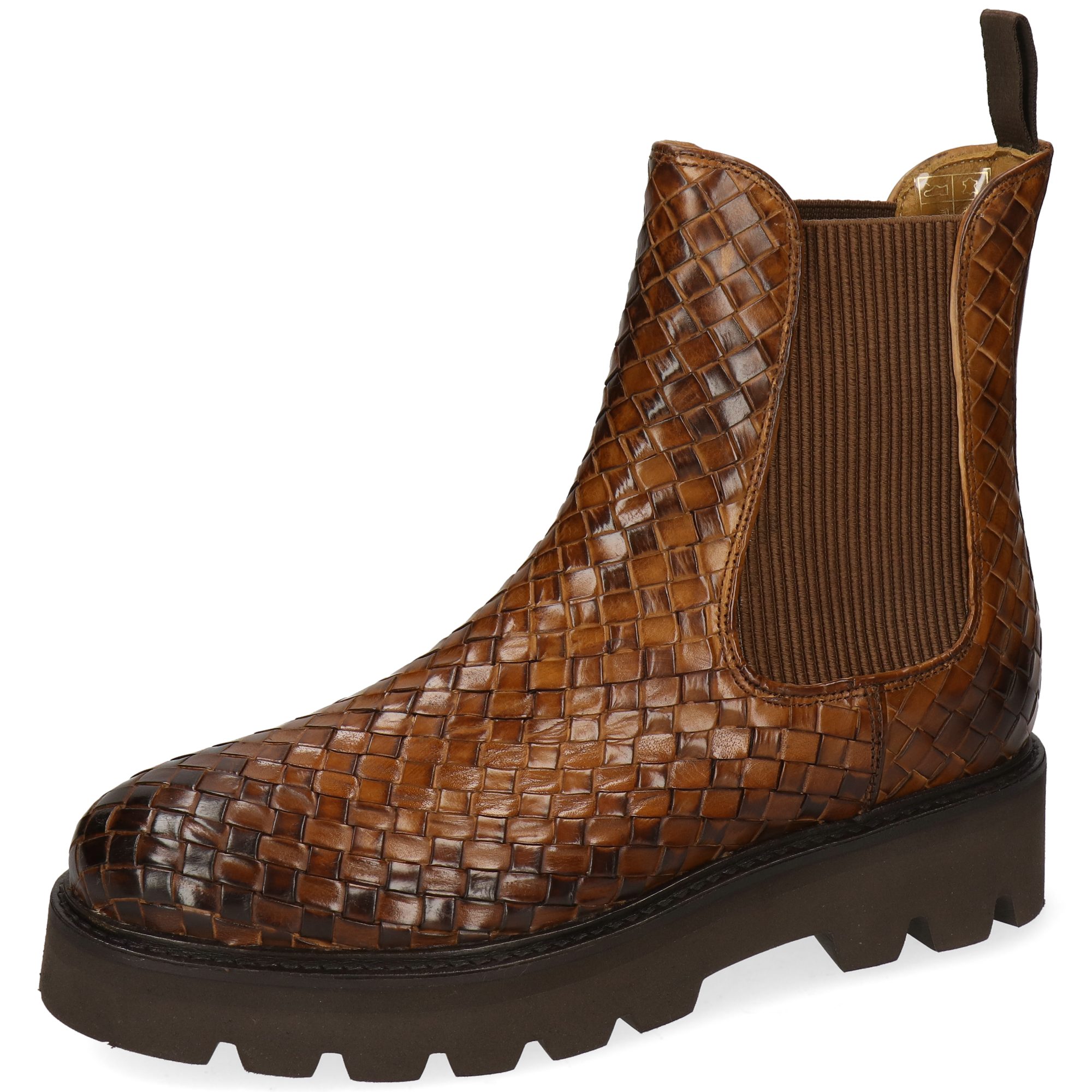 Melvin & Hamilton Leonie 5 Leder-Chelsea Boots für Damen Stiefelette Plateausohlen, Echtes Leder, Vegetabile Gerbung