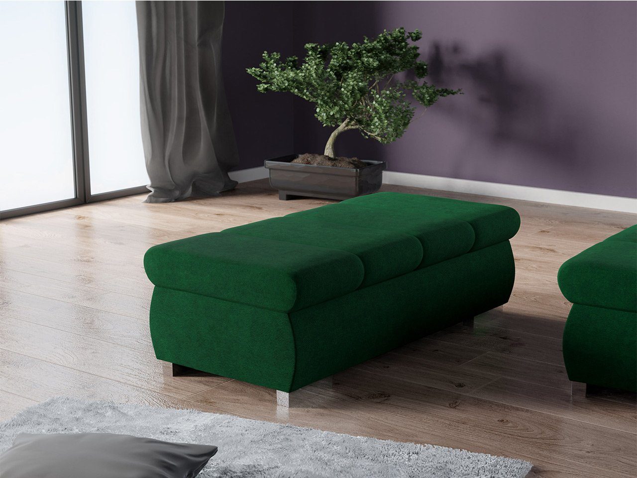 MIRJAN24 Polsterhocker Bangkok Groß, Holzkonstruktion, 120x60x39 günstig online kaufen