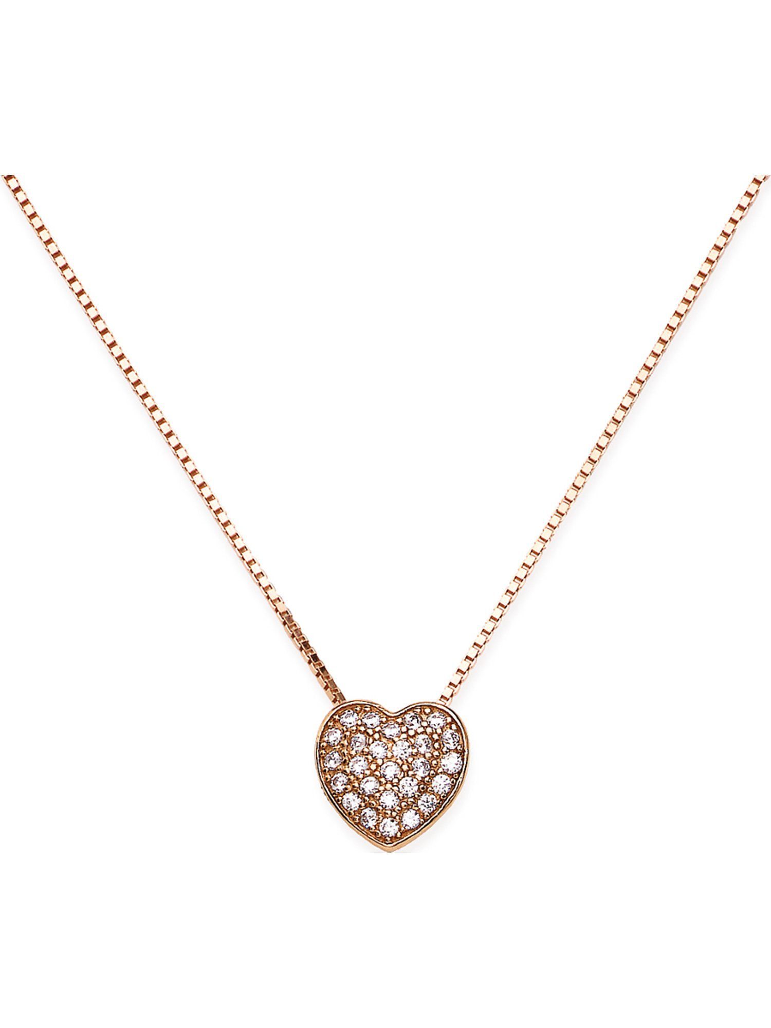 Amen Collier Amen Damen-Kette 925er Silber 26 Zirkonia Herz