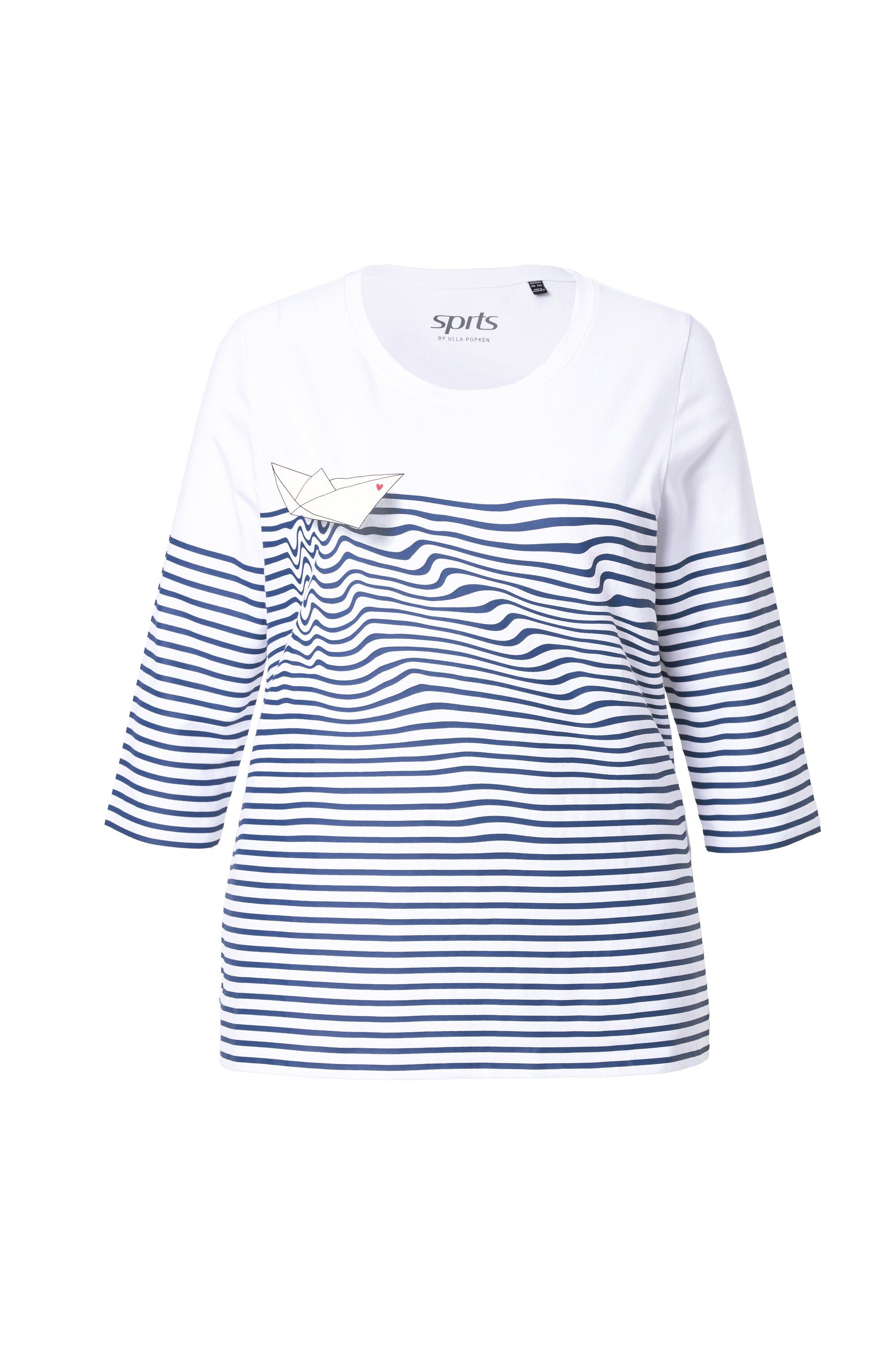 Ulla Popken Longsleeve Shirt Ringel Papierboot günstig online kaufen