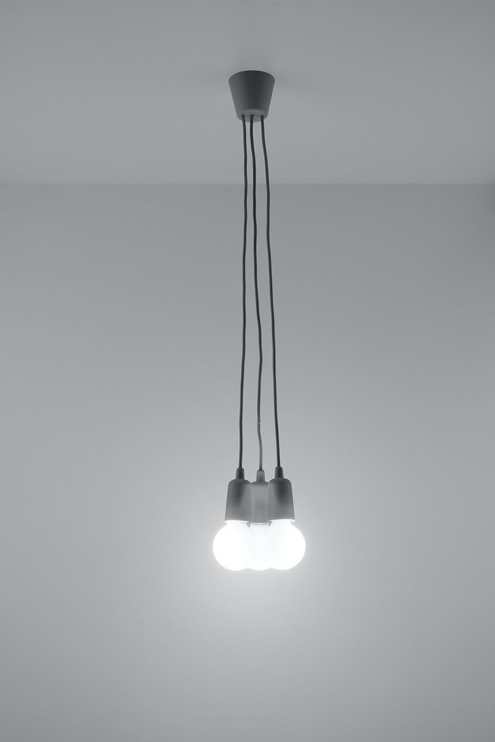 Grau ohne Retro verstellbar 3xE27 Wohnzimmer NESSA, bis 90cm Licht-Erlebnisse Leuchtmittel, Hängeleuchte Küche Pendelleuchte