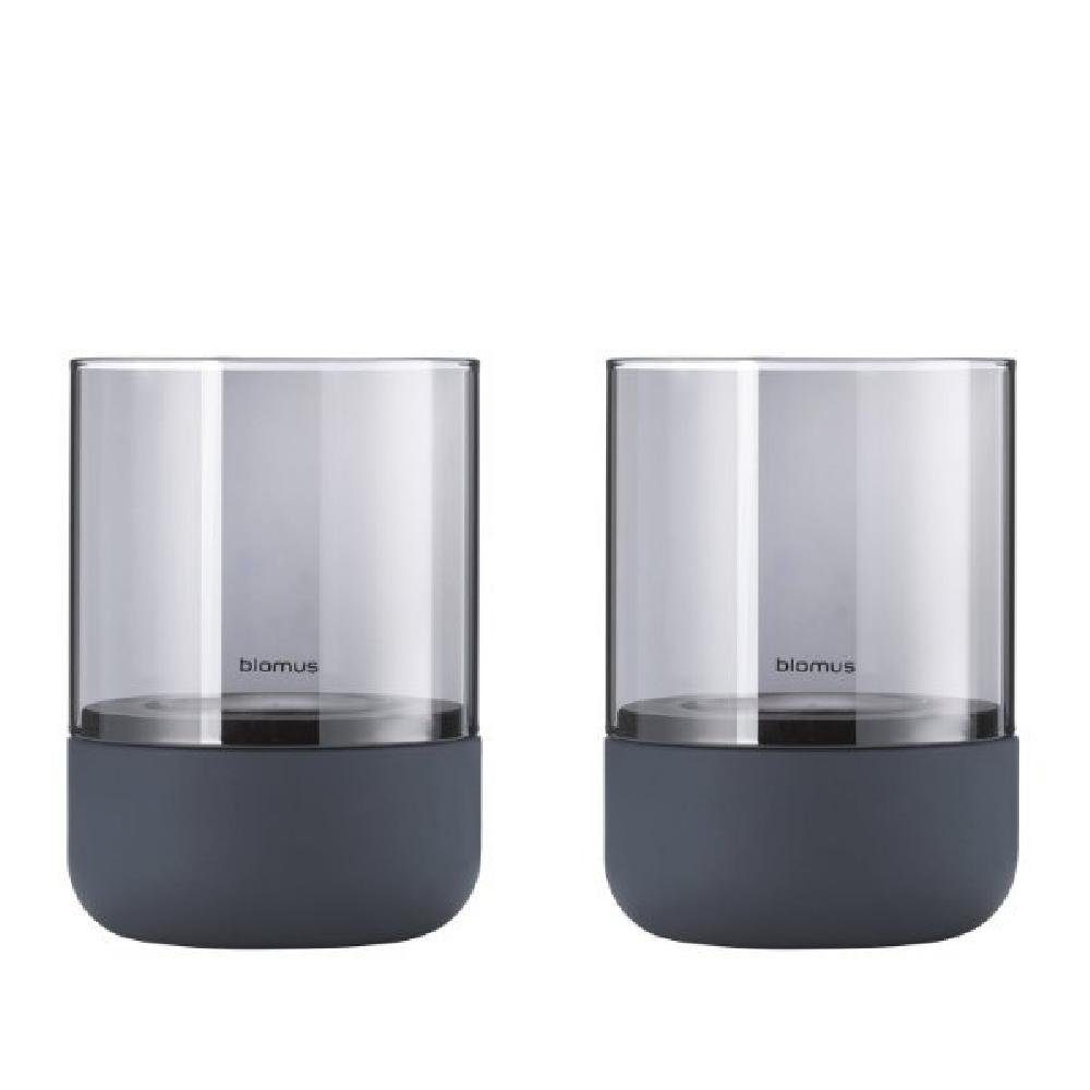 blomus Windlicht Teelichthalter Calma Steel Grey-Smoke (2-teilig) günstig online kaufen