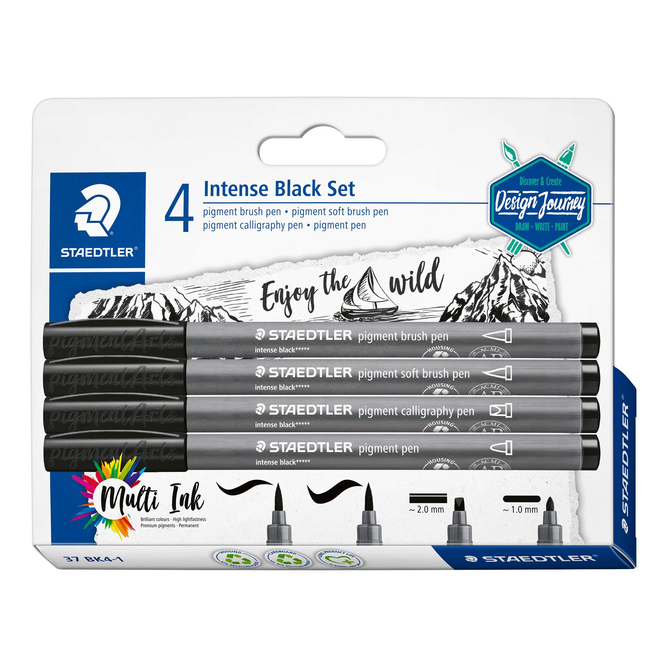 STAEDTLER Faserstift Intense Black, 4er-Set