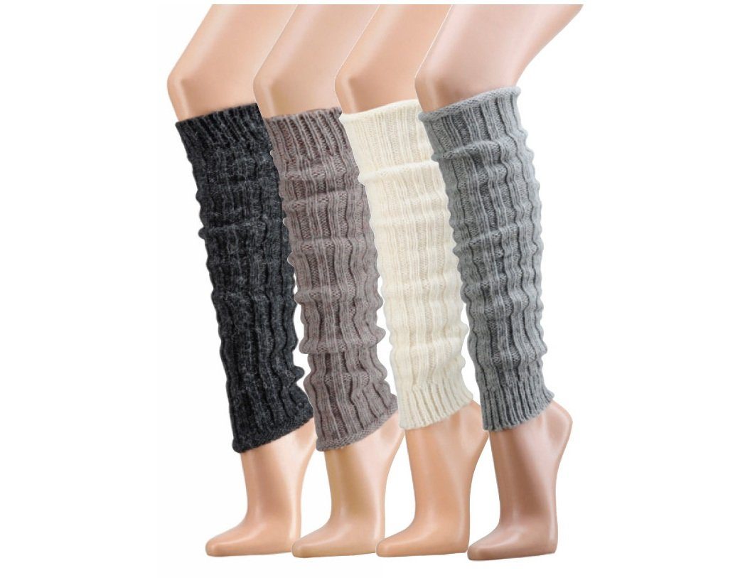 Wowerat Socken Grobstrick Stulpen mit Alpaka Schaf Wolle Legwamer Beinwärmer Universalgröße