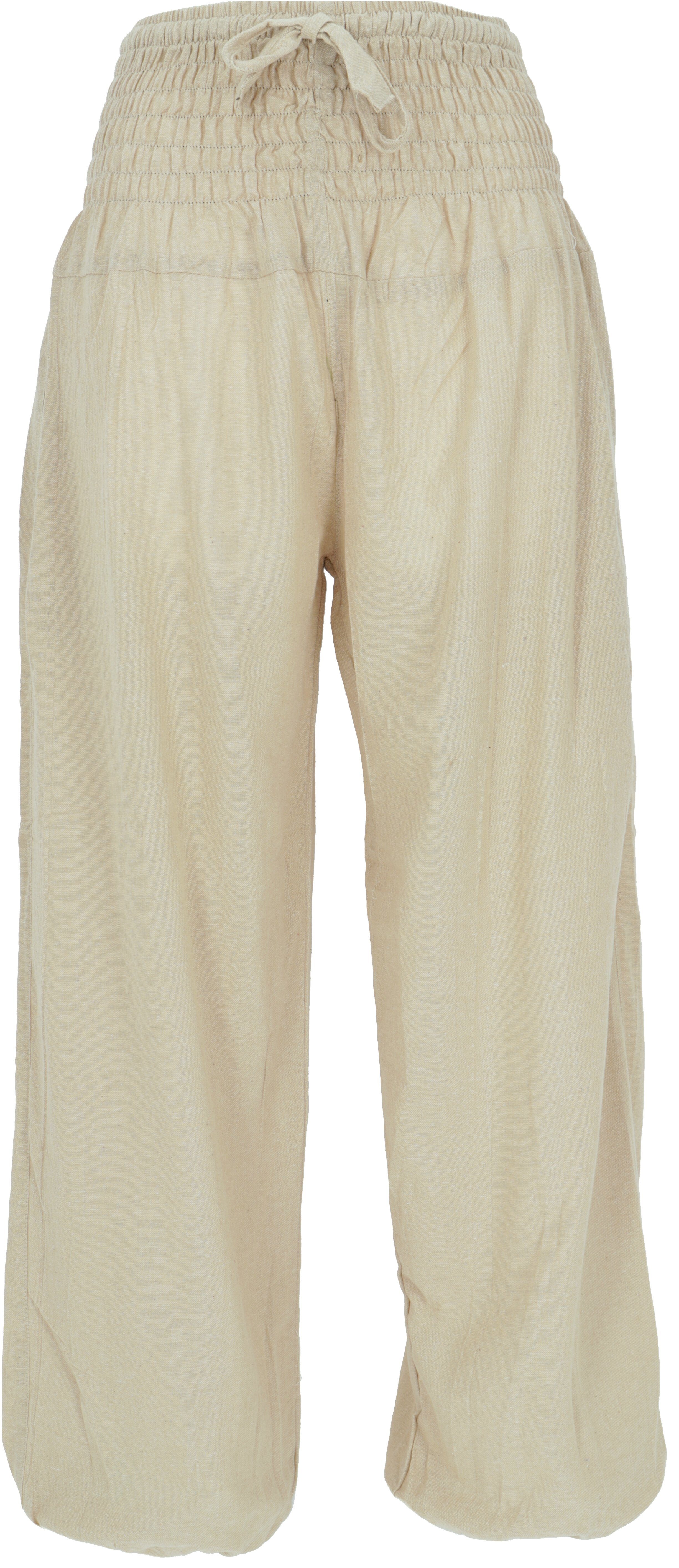 Relaxhose Style, - alternative Aladinhose beige Guru-Shop Ethno Bund Bekleidung Muckhose, breitem mit