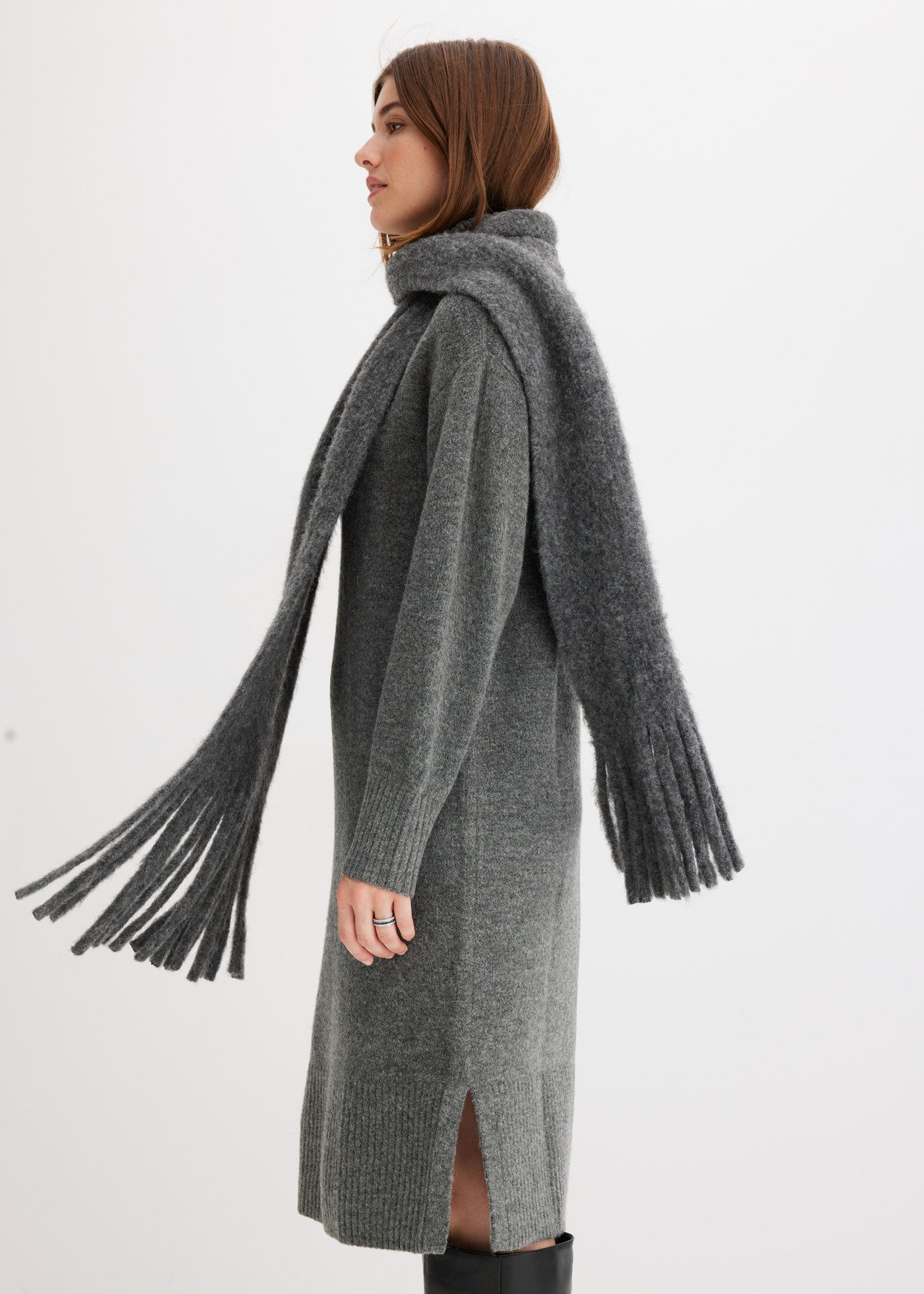 bonprix Schal, aus Polyester, Polyacryl, Wolle und Polyamid, mit Fransen-De günstig online kaufen