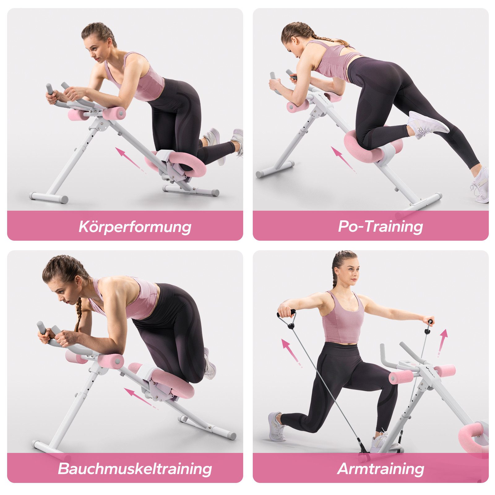 MERACH Bauchtrainer Multifunktionale Bauchtrainer für Zuhause, Bauchmuskeltrainer (LCD-Display, einstellbare Schwierigkeitsstufen, Glattes Gleiten, 5 Höheneinstellungen, 2 Neigungs Swinkel, ergonomisch, hoher Komfort), Ganzkörpertraining, klappbare Trainer für Bauchmuskeln