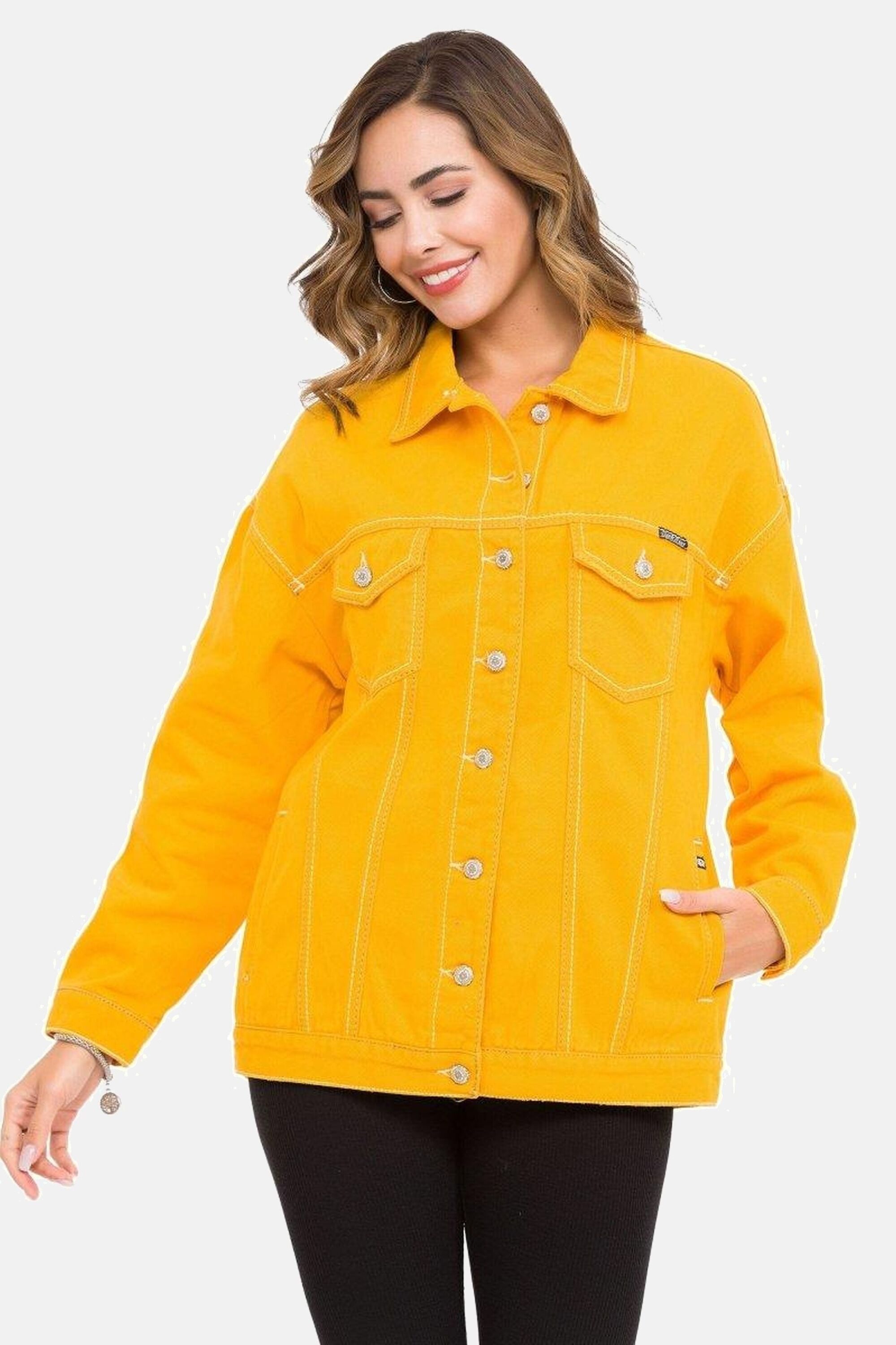 Cipo & Baxx Jeansjacke Jeansjacke mit stylischen auffälligen Elementen, WJ211