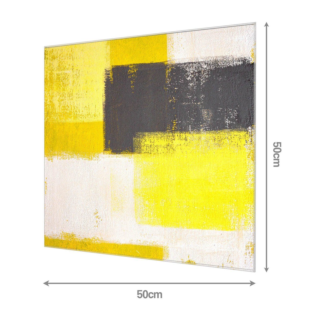 Glas, Küchenrückwand Abstrakt 4 Küchenrückwand Kreidestift) Magnete Gelb, 1 (gehärtetes inklusive banjado &