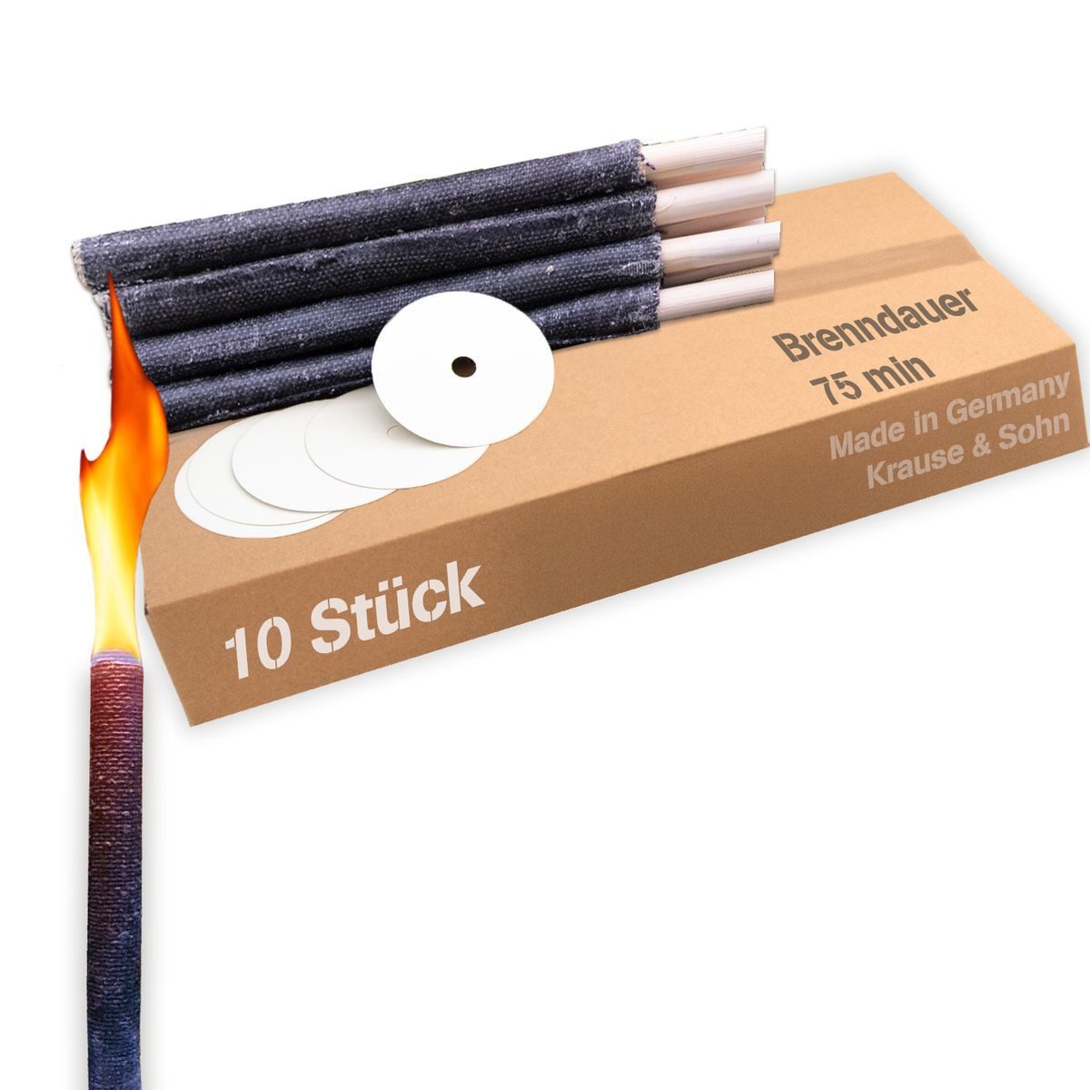 Krause & Sohn Gartenfackel 10 75 Minuten Wachfackeln mit Tropfschutz Wander günstig online kaufen