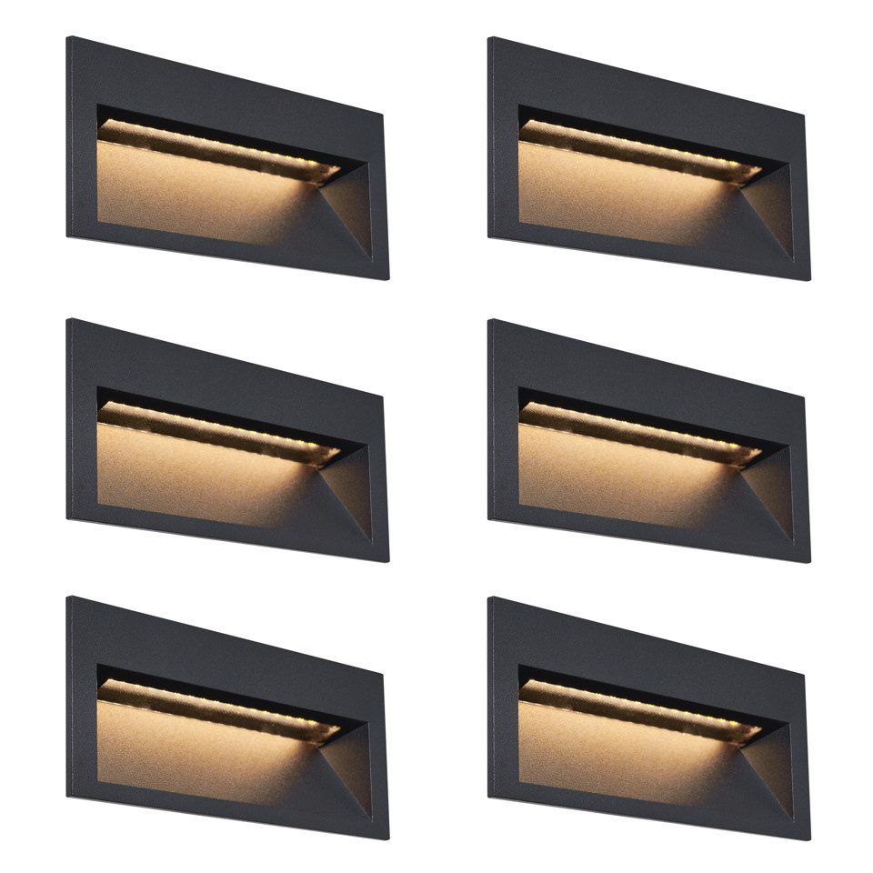 Qazqa LED Einbaustrahler 109047, LED fest integriert, Extra-Warmweiß, QAZQA Außen Einbau­leuchte, integrated, Schwarz, Aluminium, Modern