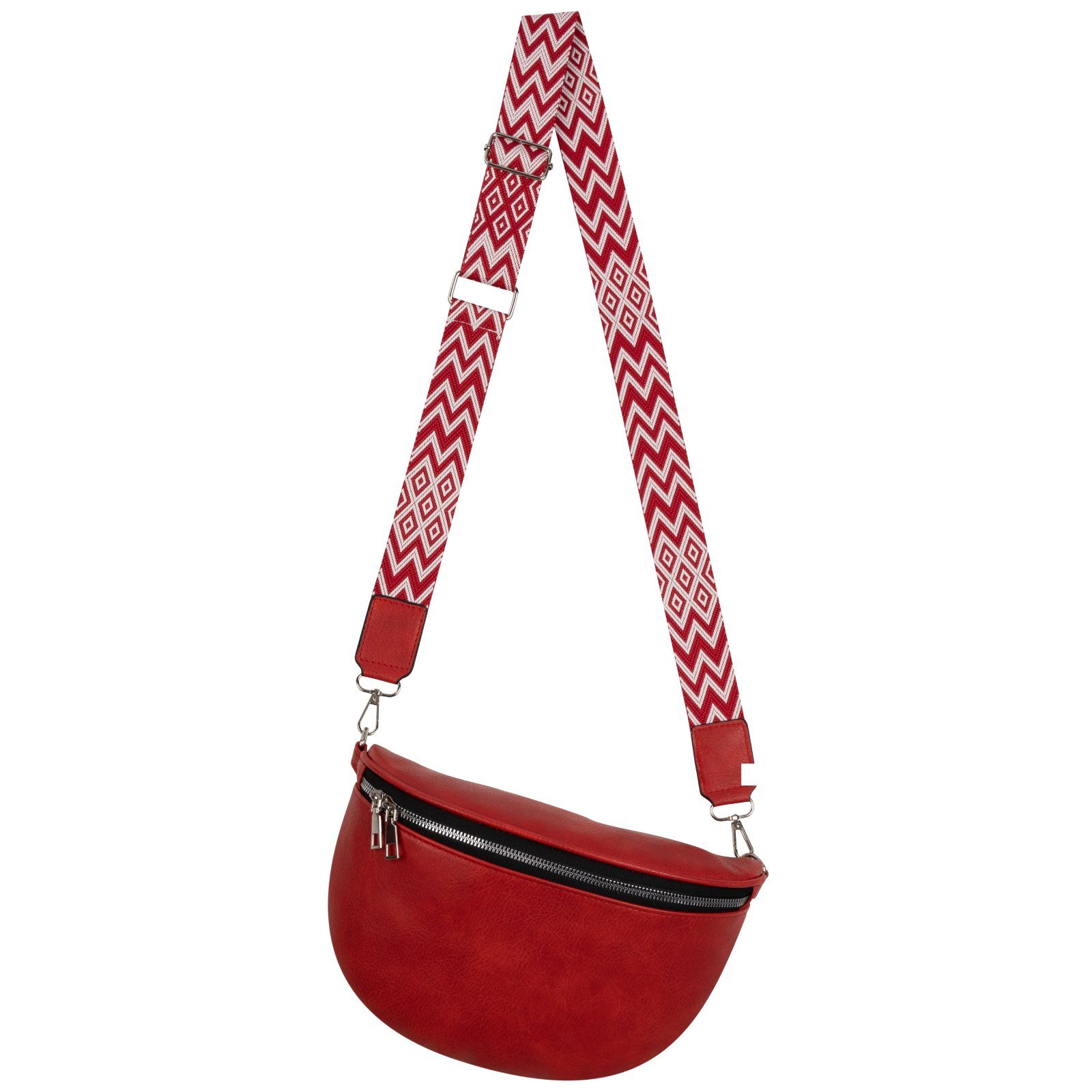 Italy-De, Gürteltasche Umhängetasche Kunstleder tragbar Hüfttasche Crossbody-Bag Umhängetasche als EAAKIE RED CrossOver, Bauchtasche Schultertasche,