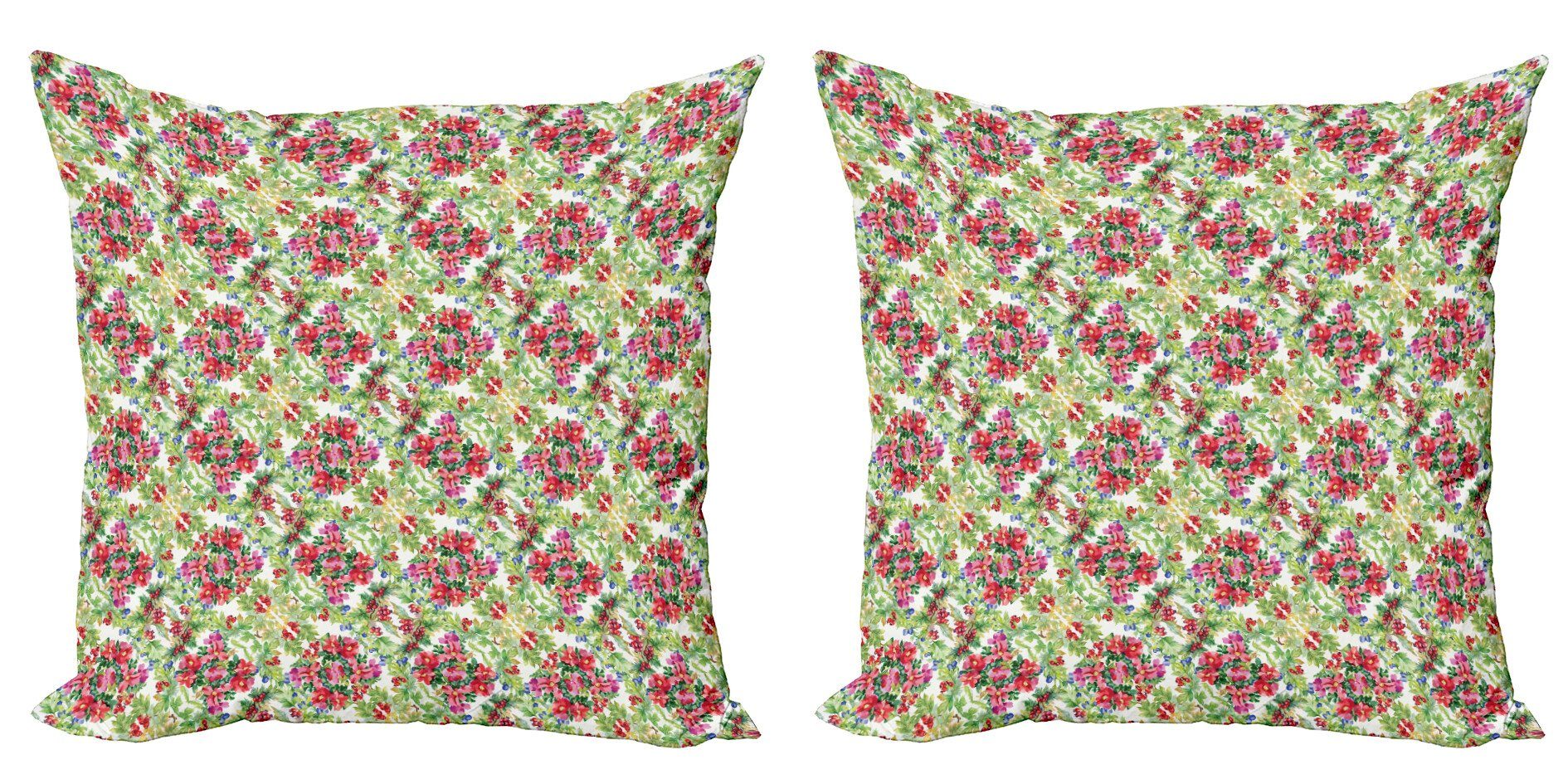 Kissenbezüge Modern Accent (2 Abakuhaus Aquarell-Lilien-Blumenstrauß Stück), Blumen Doppelseitiger Digitaldruck