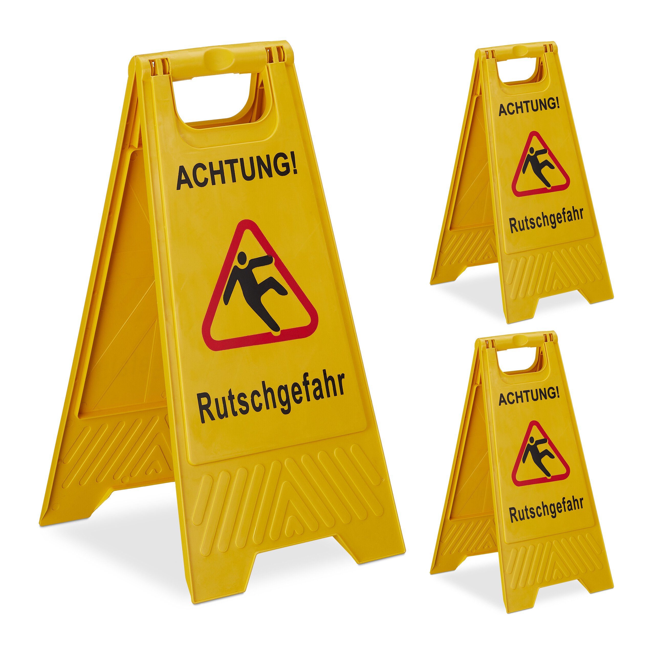 relaxdays Hinweisschild Rutschgefahr Aufsteller im 3er Set, (3 St)