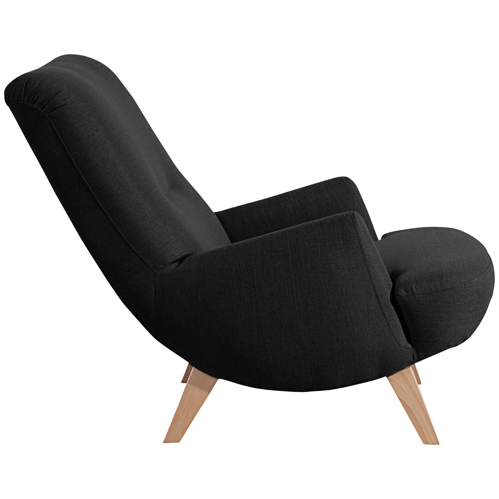 Sessel Sessel natur inkl. hochwertig 58 Sitz Bezug Kajsa aufm (Sparpreis verarbeitet,bequemer (Leinenoptik) / Buche 1-St), Kostenlosem Flachgewebe Kessel schwarz Versand,