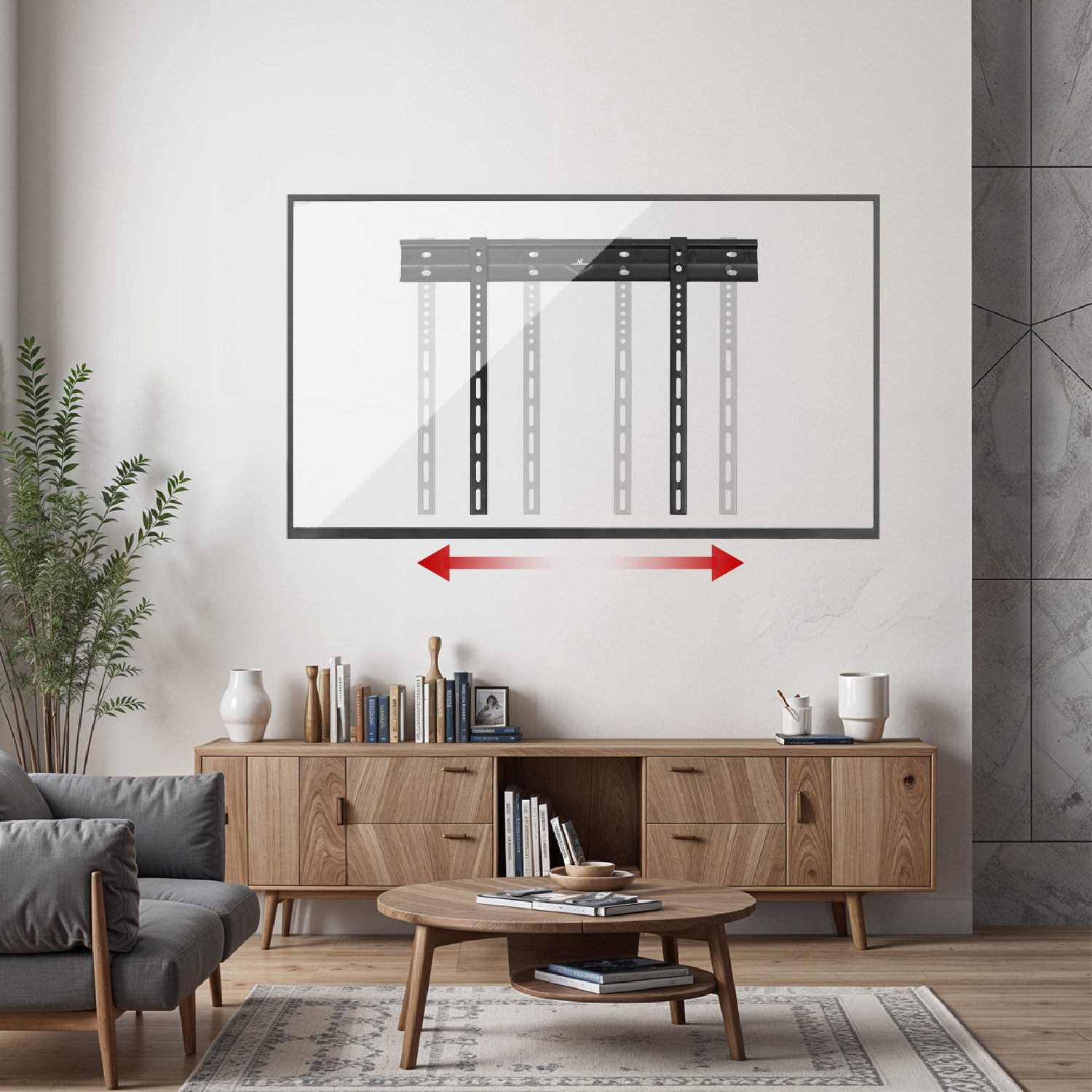 Maclean TV-Wandhalterung MC-123 Ultraflache Wandhalterung für TV, 40-85", (bis 85 Zoll, Max VESA 600x400, Belastung bis 80kg) – Bild 5 von 5