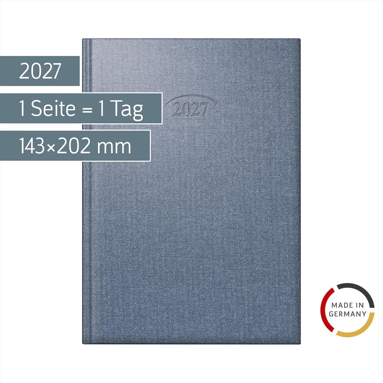 BRUNNEN Buchkalender BRUNNEN Buchkalender Mod. 765 2027, A5, Kunststoff, cosmosblau