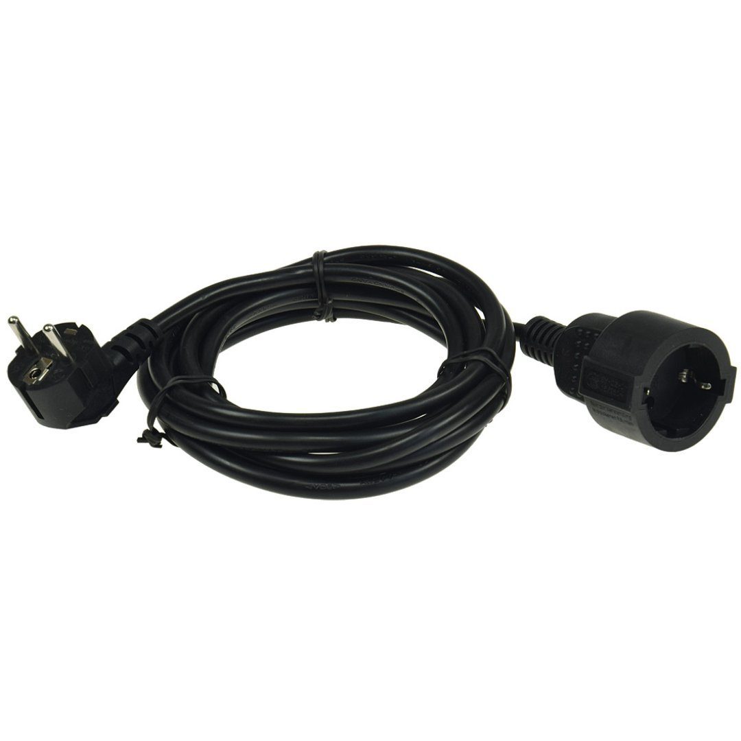 Schutzkontakt-Verlängerung, 5m, schwarz H05VV-F3G 1,5mm² 16A/250V Verlängerungskabel