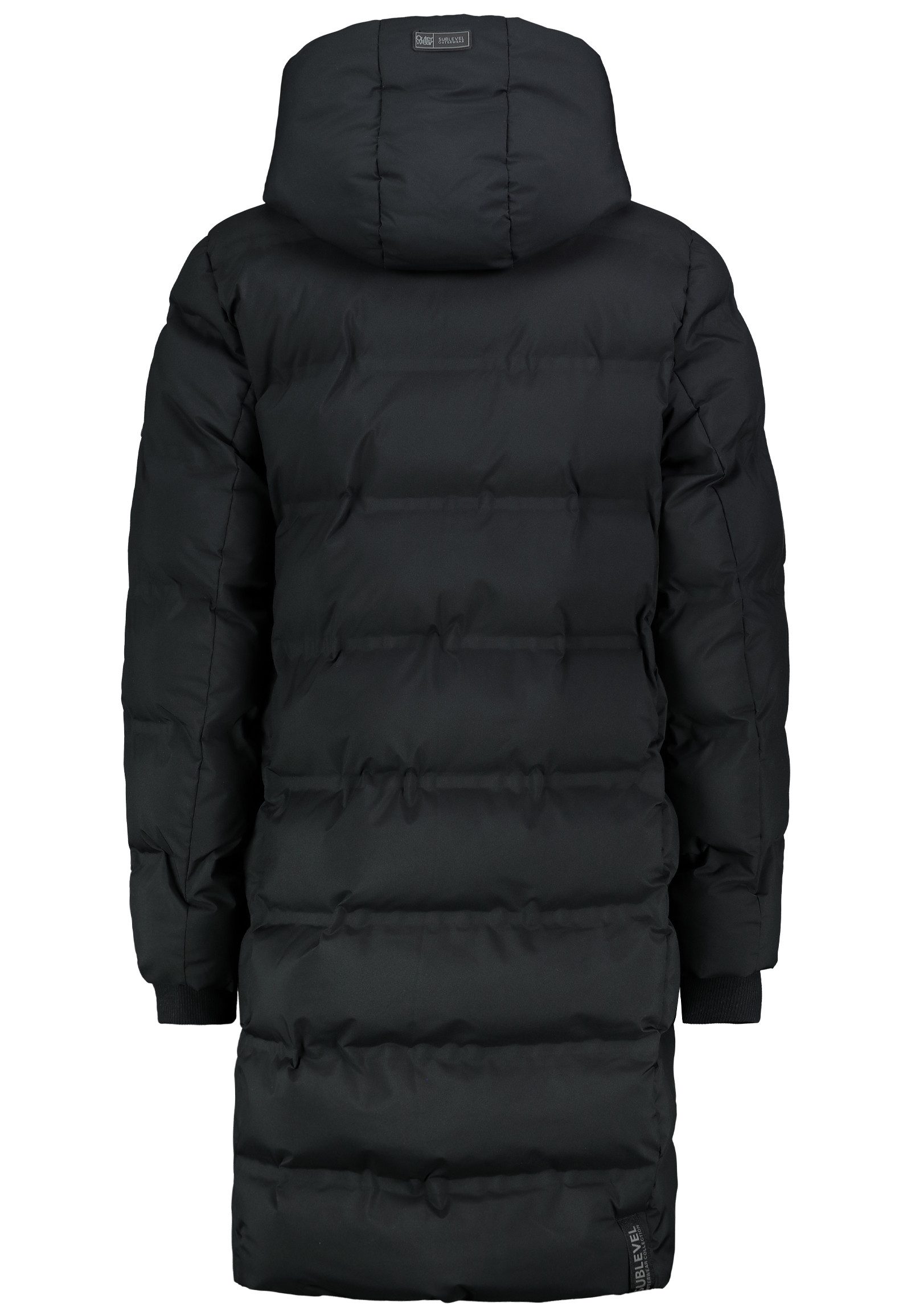 SUBLEVEL Wintermantel Langer Damen Steppmantel mit verdeckten Taschen Stepp günstig online kaufen