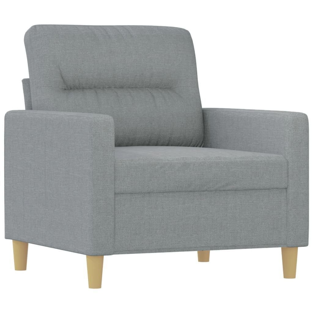 mit 3-tlg. Stoff Sofagarnitur Sofa Kissen Hellgrau vidaXL