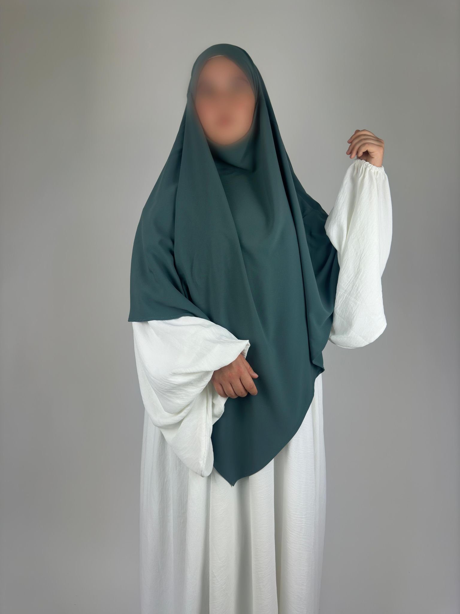 Aymasal Kopftuch Einlagiger Seide türkis Mode Medina Khimar Seide Medine islamische Hiba