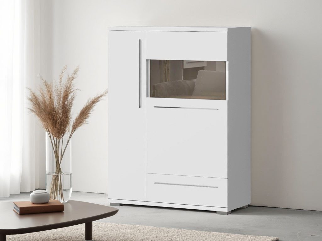 OTTO home Highboard Piano Vitrine (H/B/T): 123/90/40,2cm), UV lackiert, Soft-Close Funktion