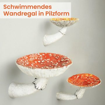 Daisred Wanddekoobjekt Pilz-Hängeregal Pilzförmiges Kunstharz Pilz-Hängeregal