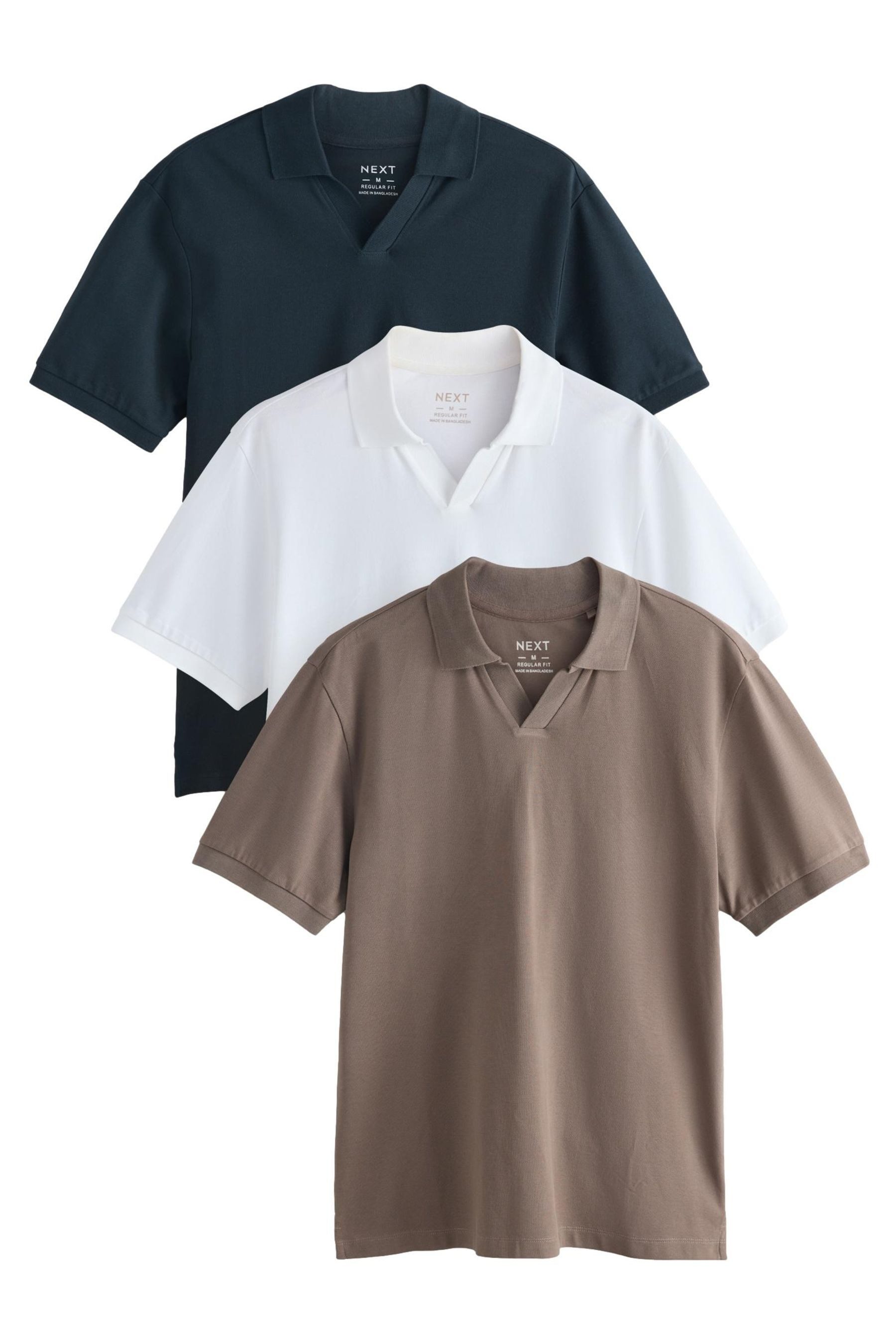 Next Poloshirt Kurzärmelige Piqué-Poloshirts, 3er-Pack (3-tlg)