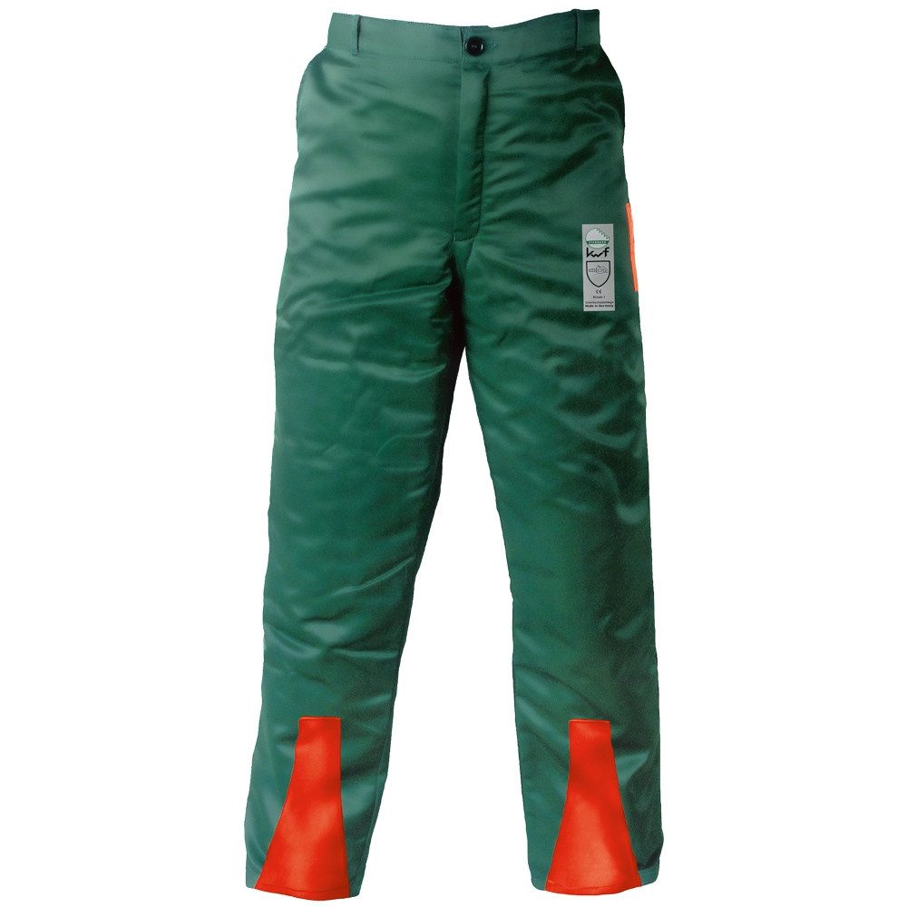 Schutzhose KIEFER, Forst Schnittschutz-Bundhose, EN 381 - 5, Grün/Orange, Gr.64