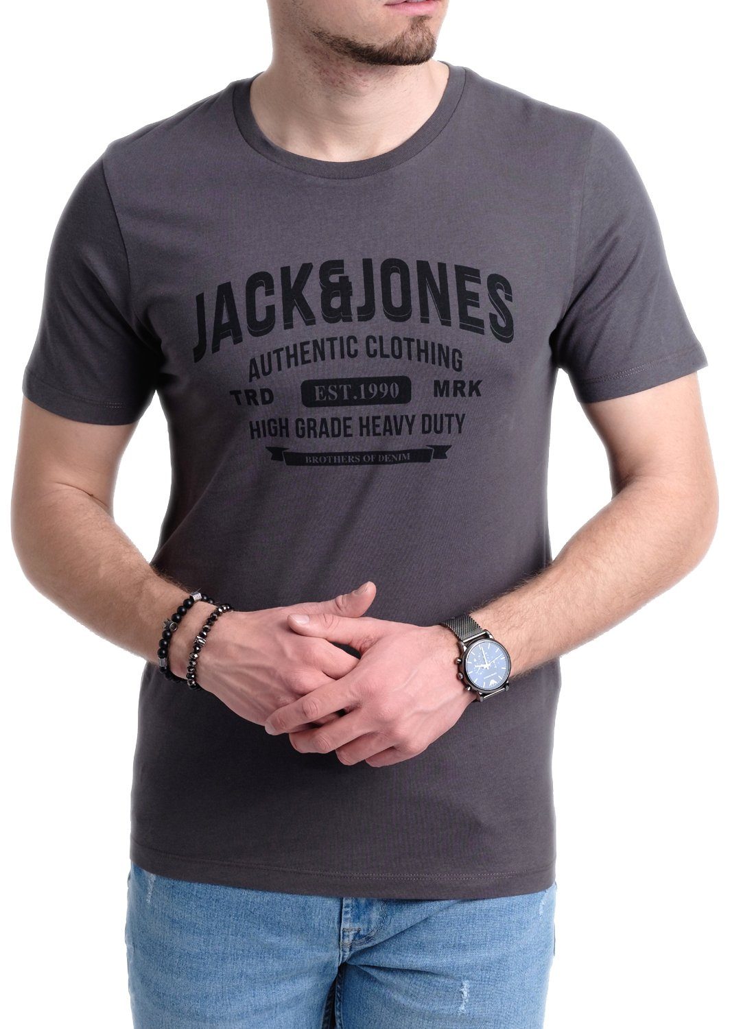 Jack & Jones Print-Shirt T-Shirt mit Aufdruck aus Baumwolle günstig online kaufen