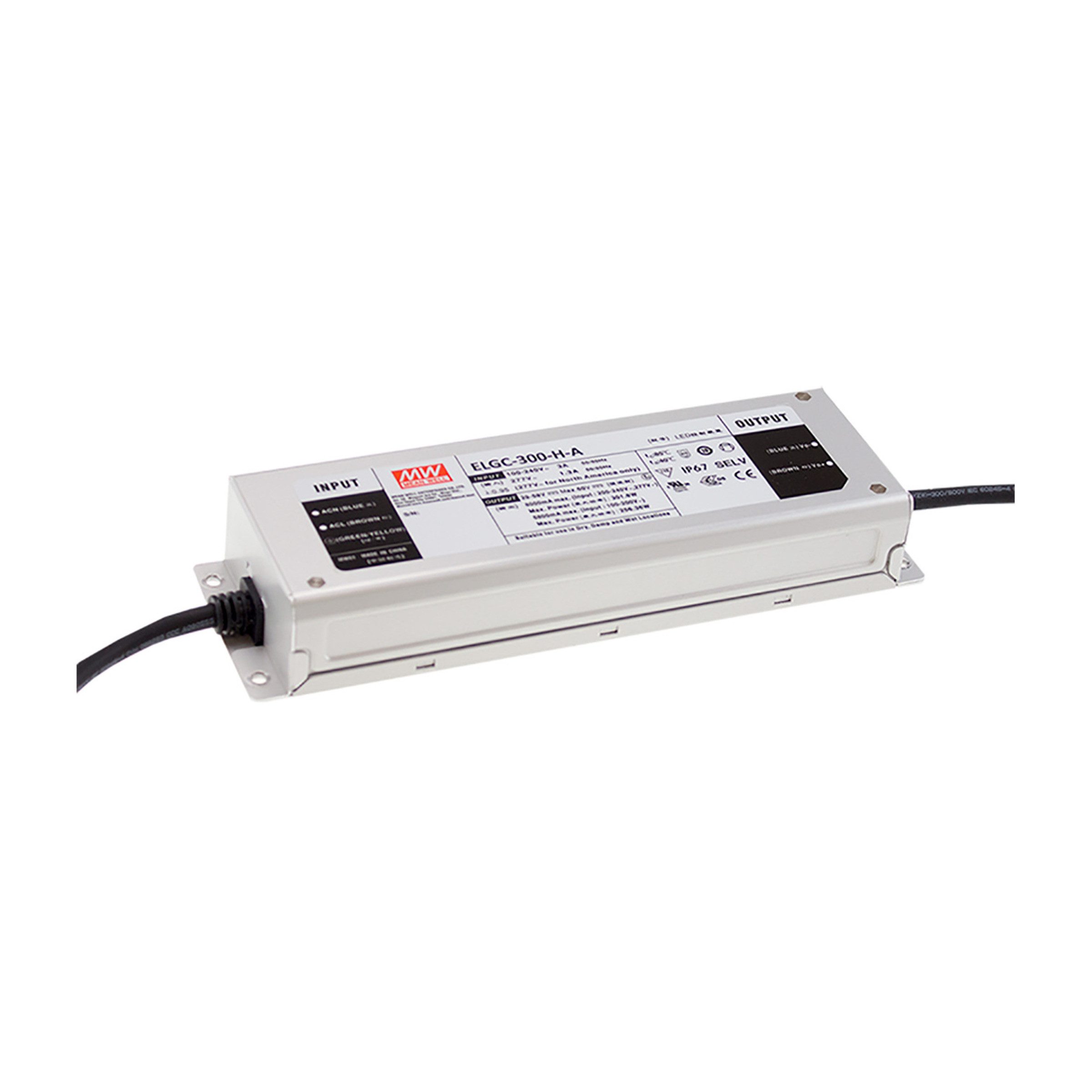 "ELGC-300-L-AB" 116-232V, 301,6W, wassergeschützt, Hochvolt, IP67 LED Trafo