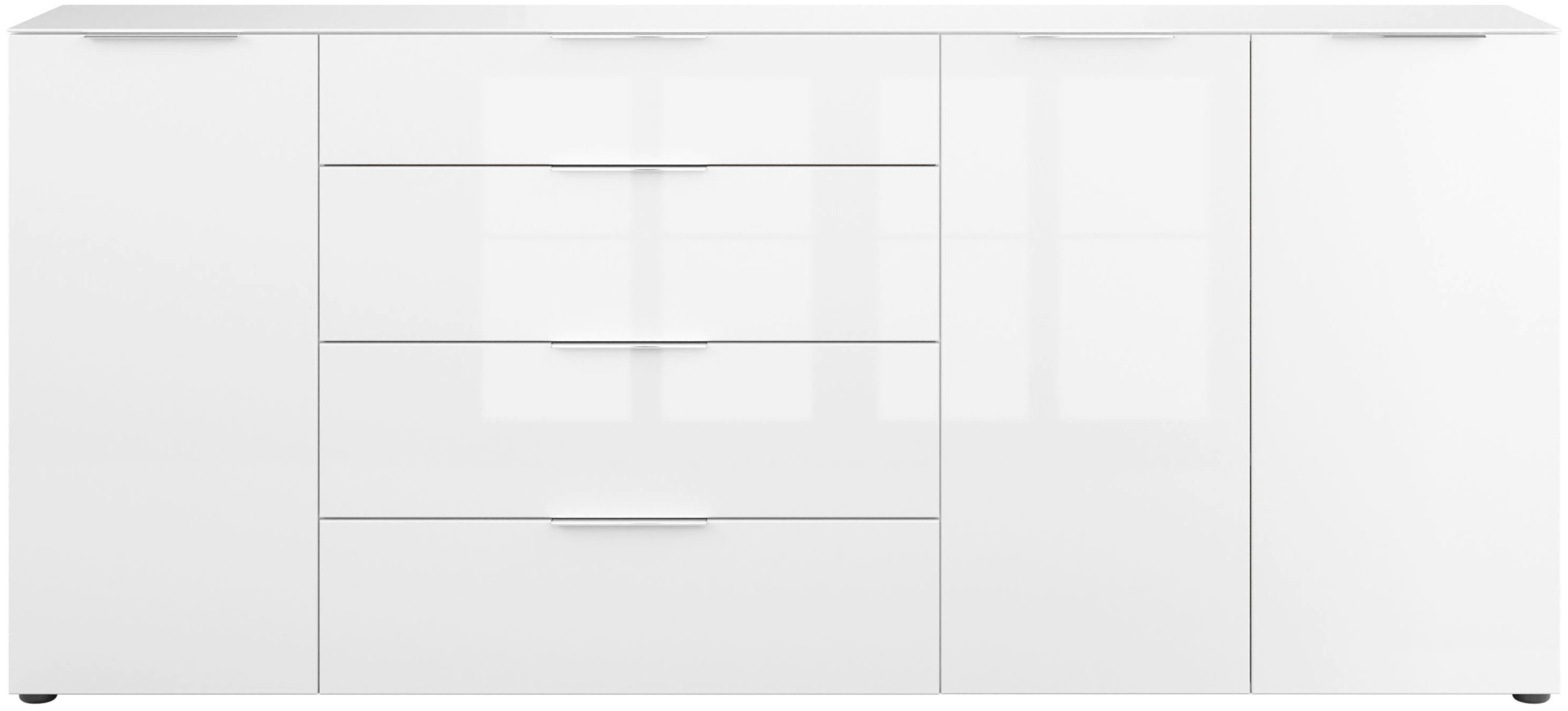 Manjana Möbel Sideboard Style, mit Metallgriffen & Glasfront, Soft-Close, Selbsteinzug, in 2 Breiten