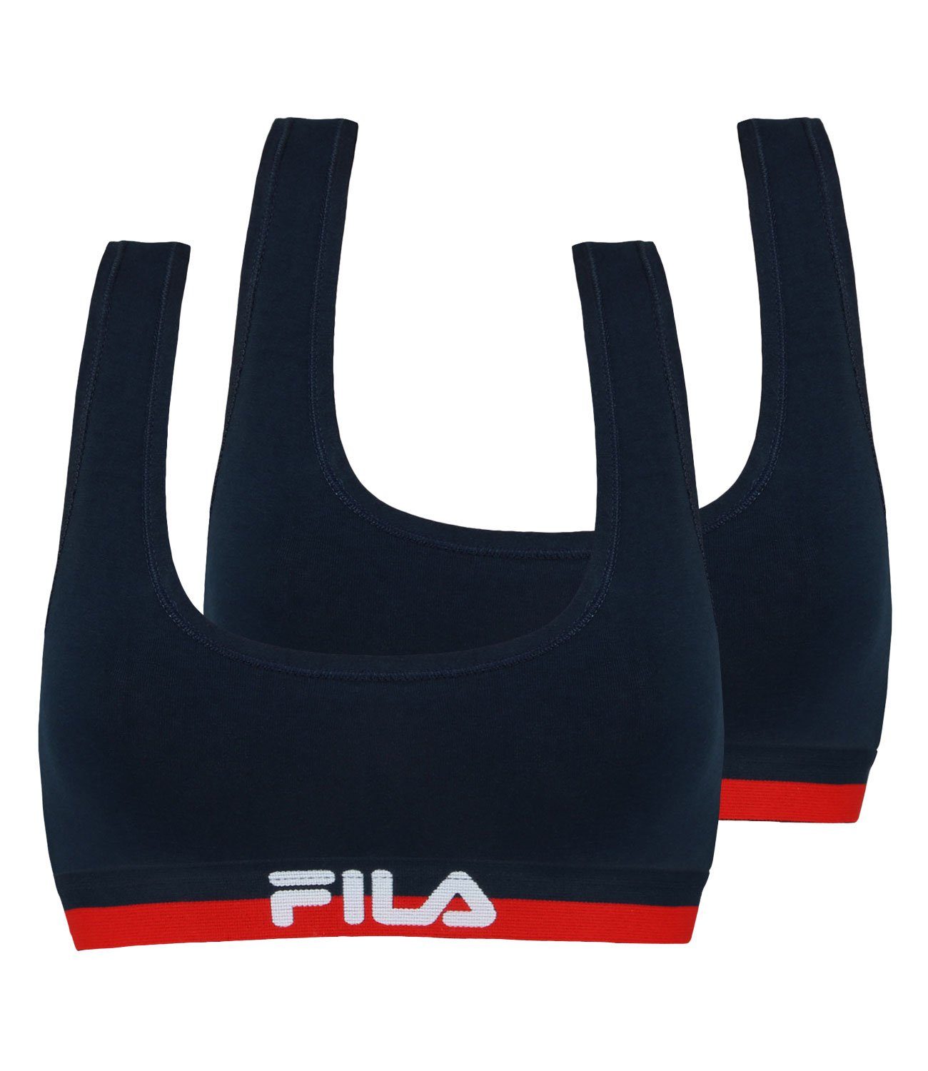 Fila Sport-Bustier Woman Bra (2-tlg., 2er) mit weichem Unterbrust-Webgummi