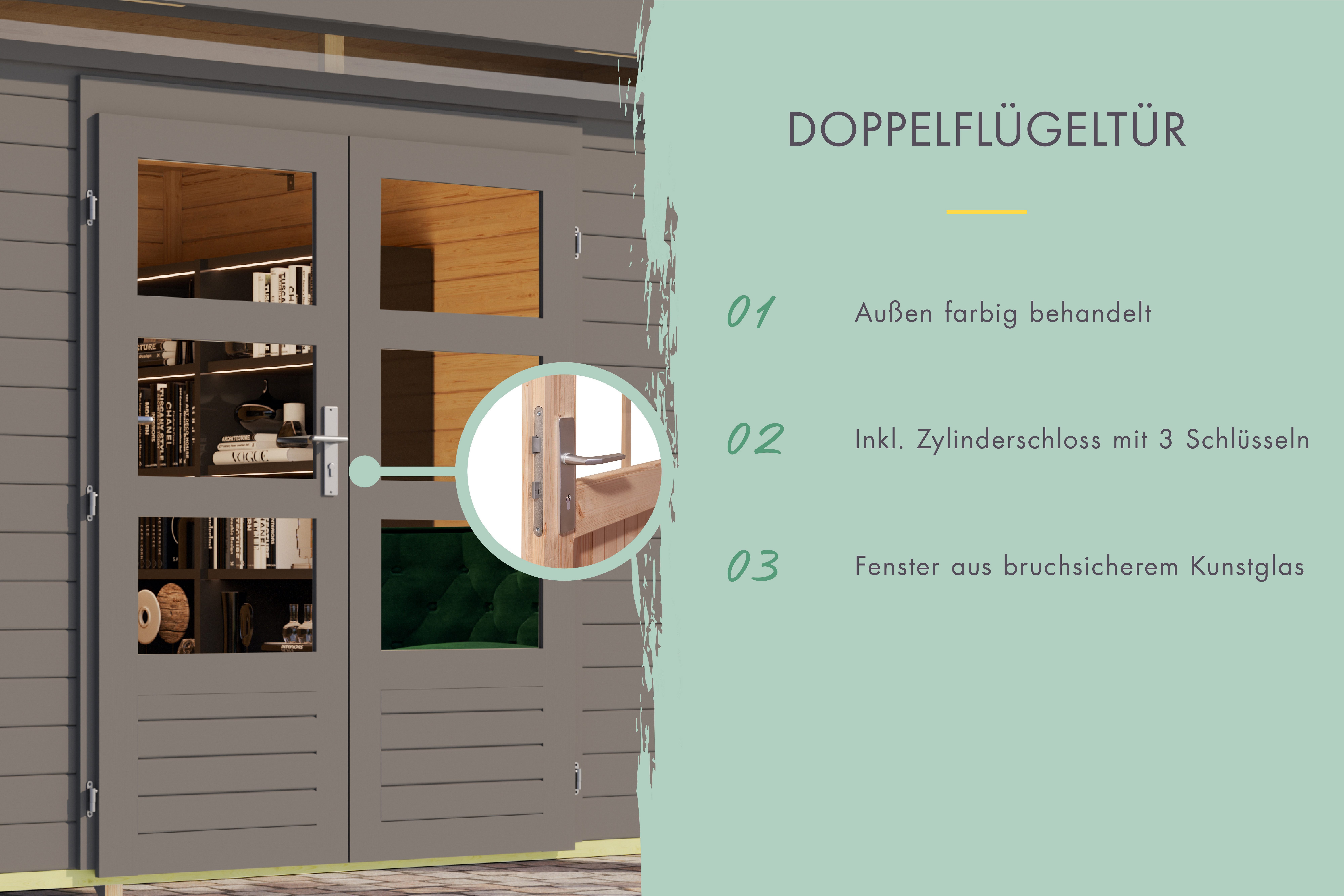 KONIFERA Gartenhaus Pinaki 6, BxT: 302x306 cm