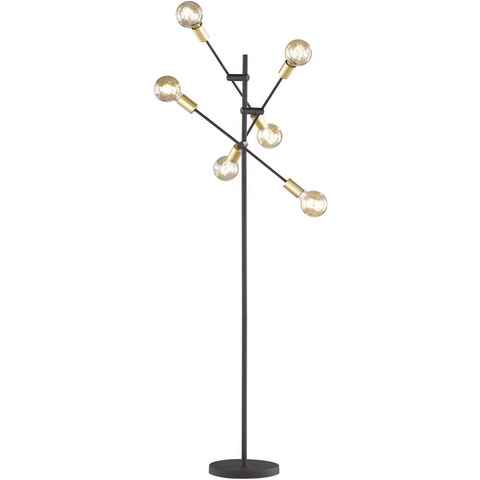 TRIO Leuchten Stehlampe CROSS, ohne Leuchtmittel, Fussschalter,schwenkbar, Leuchtmittel tauschbar