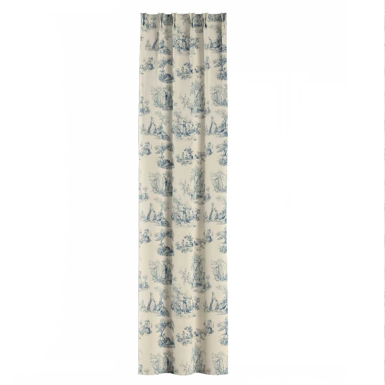 Dekoria blau x Falten Avinon, creme- Vorhang 100 mit cm, 2-er Vorhang 70 flämischen