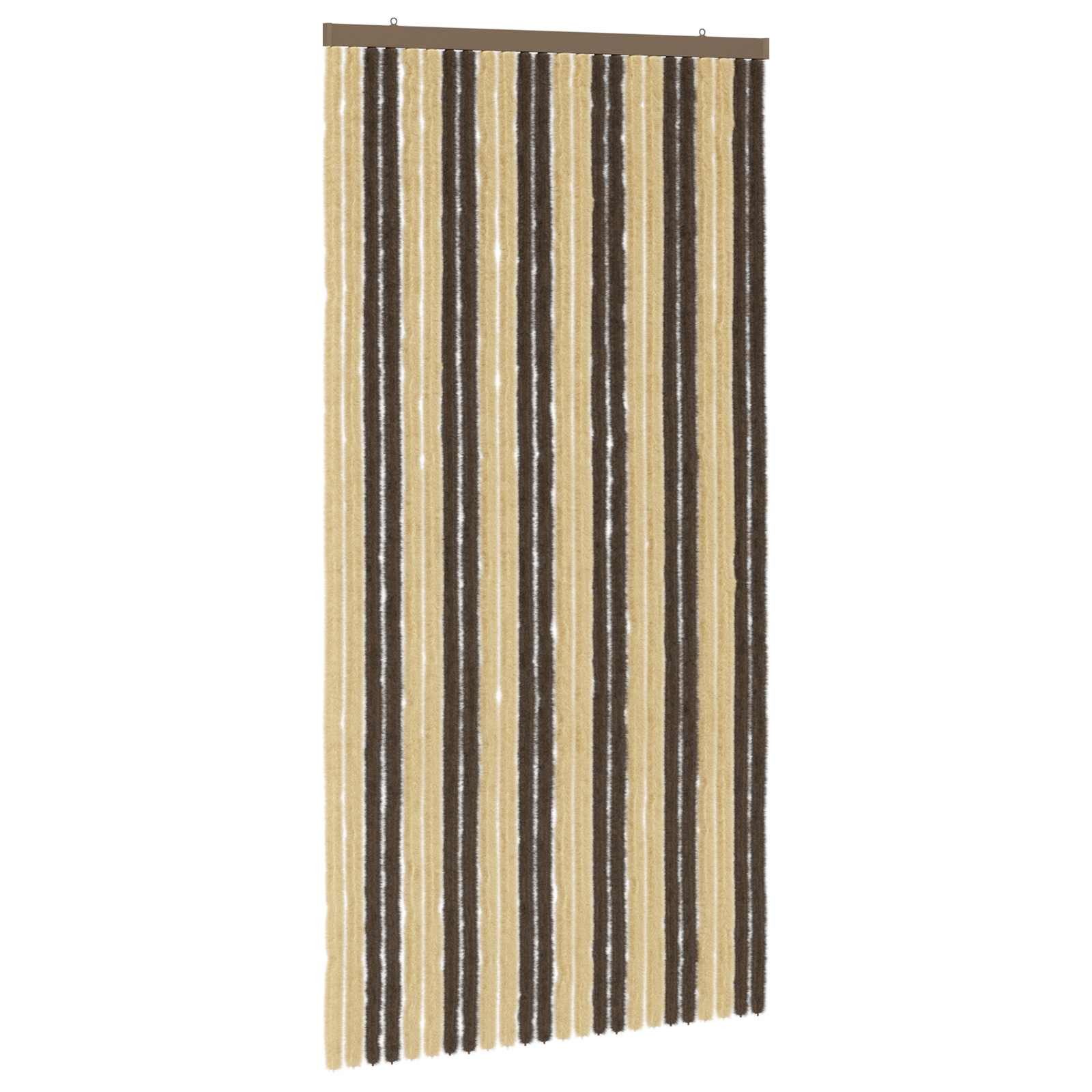 vidaXL Insektenschutz-Vorhang 100 x 200 cm Insektenschutzvorhang Chenille Dunkelbraun und Beige