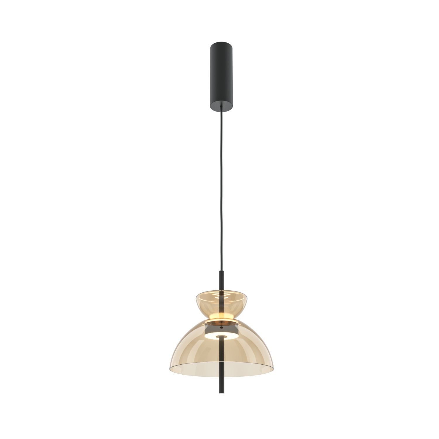 Licht-Erlebnisse Pendelleuchte AVENY, LED fest integriert, Warmweiß, LED Glas Metall warmweiß 3000 K 1300 lm rund D: 25 cm H: max. 348 cm