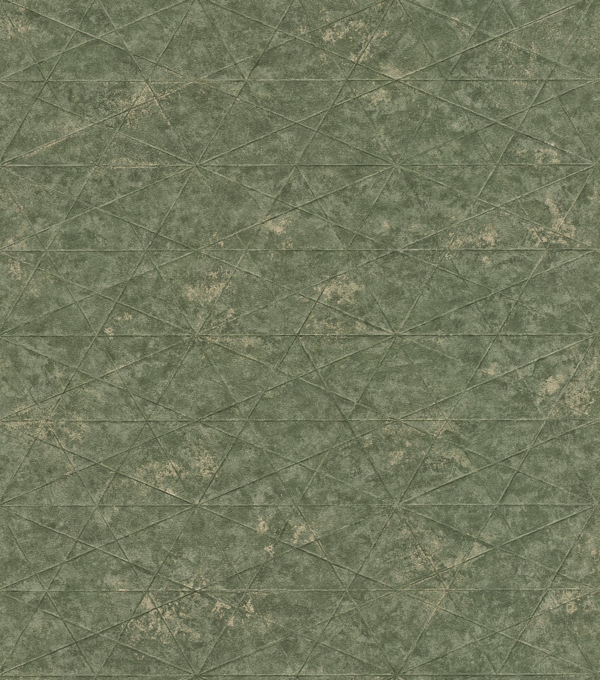 Rasch Vliestapete Composition, abstrakt, (1 St), Unitapete mit geometrischer Struktur grün