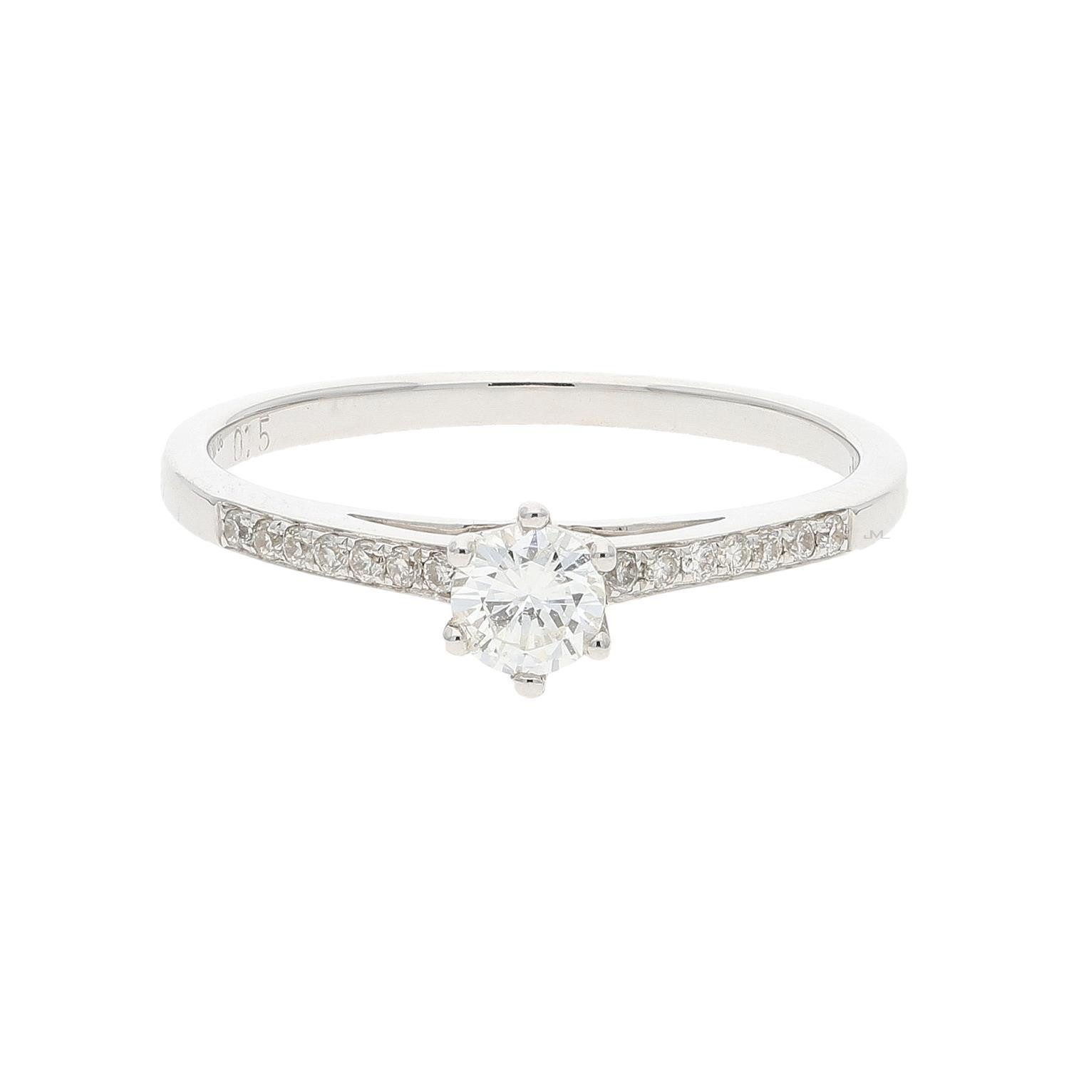 JuwelmaLux Fingerring JuwelmaLux Verlobungsring 750er 18 Karat Weißgold mit Diamanten 0,21ct (kein Set, 1-tlg)