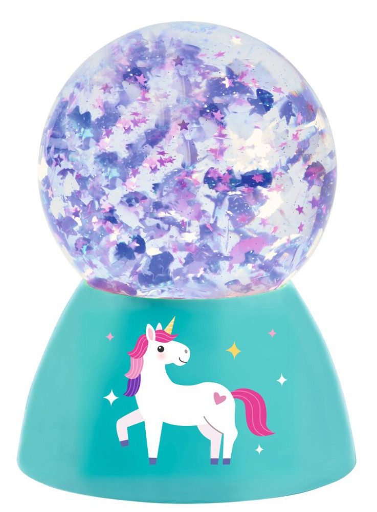 Moses. Verlag LED Kugelleuchte LED-Glitzer-Zauberkugel Einhorn, Schneekugel mit LED-Licht in 3 Farben