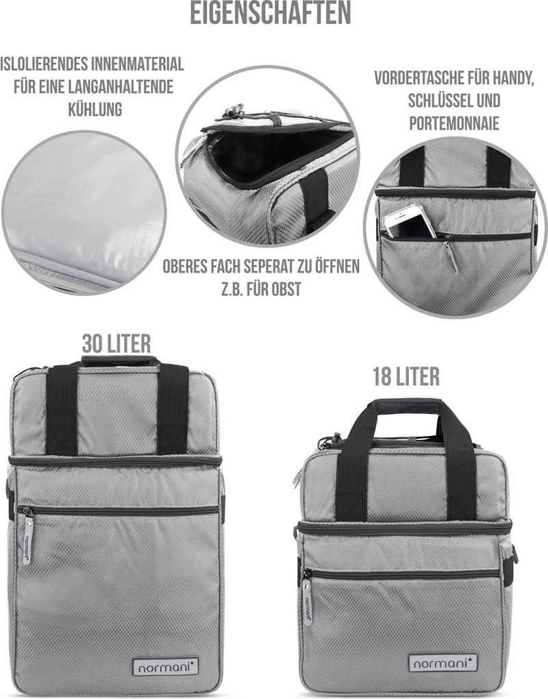 normani Picknickkorb »Isolierte Kühltasche mit 2 Fächern 18 l Astana«, Kühltasche aus isolierendem Material