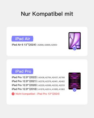 Inateck Kompatibel mit iPad Air 13 2024, iPad Pro 12.9'' 6/5/4/3 Gen iPad-Tastatur (Hoch-/Querformat Ständer, mit Touchpad, mit 7-Farbiger beleuchtung)