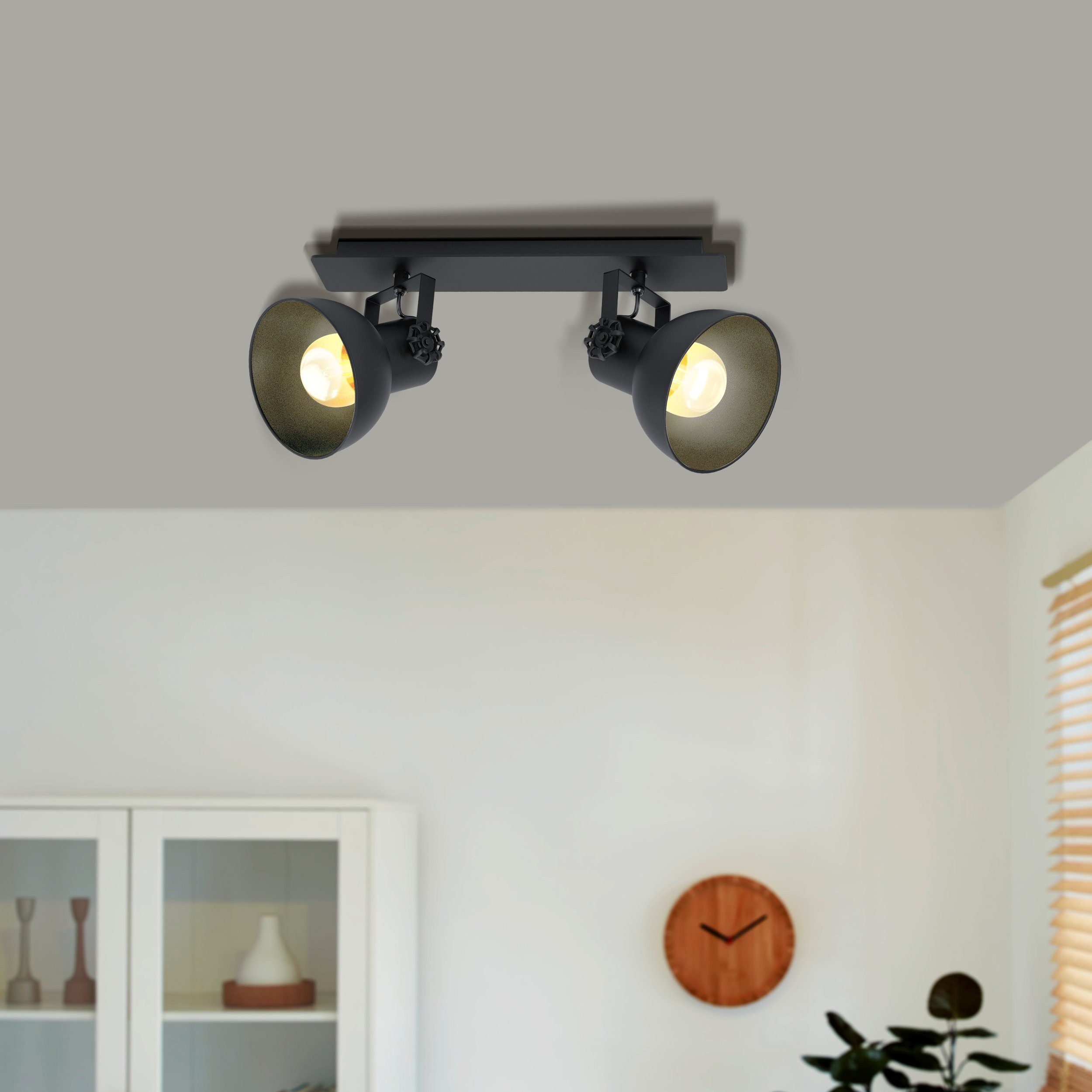 EGLO LED Deckenspot Barnstaple 1, Leuchtmittel exklusive, Spot - L47,5 x B9 cm - schwarz - 2X40W exkl.